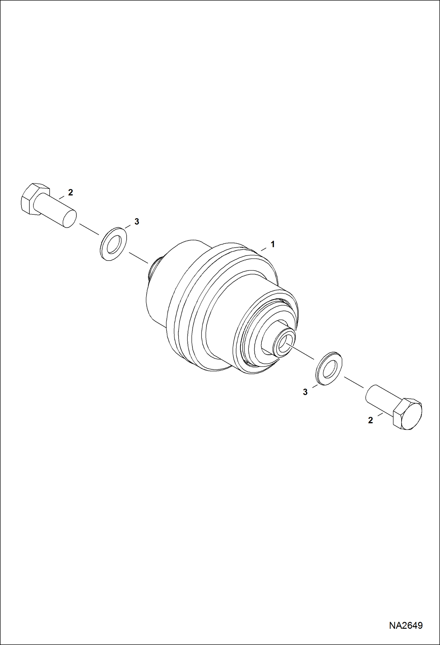 Схема запчастей Bobcat 337 - TRACK ROLLER (Rubber & Steel Tracks) (Bolt Mounted) UNDERCARRIAGE