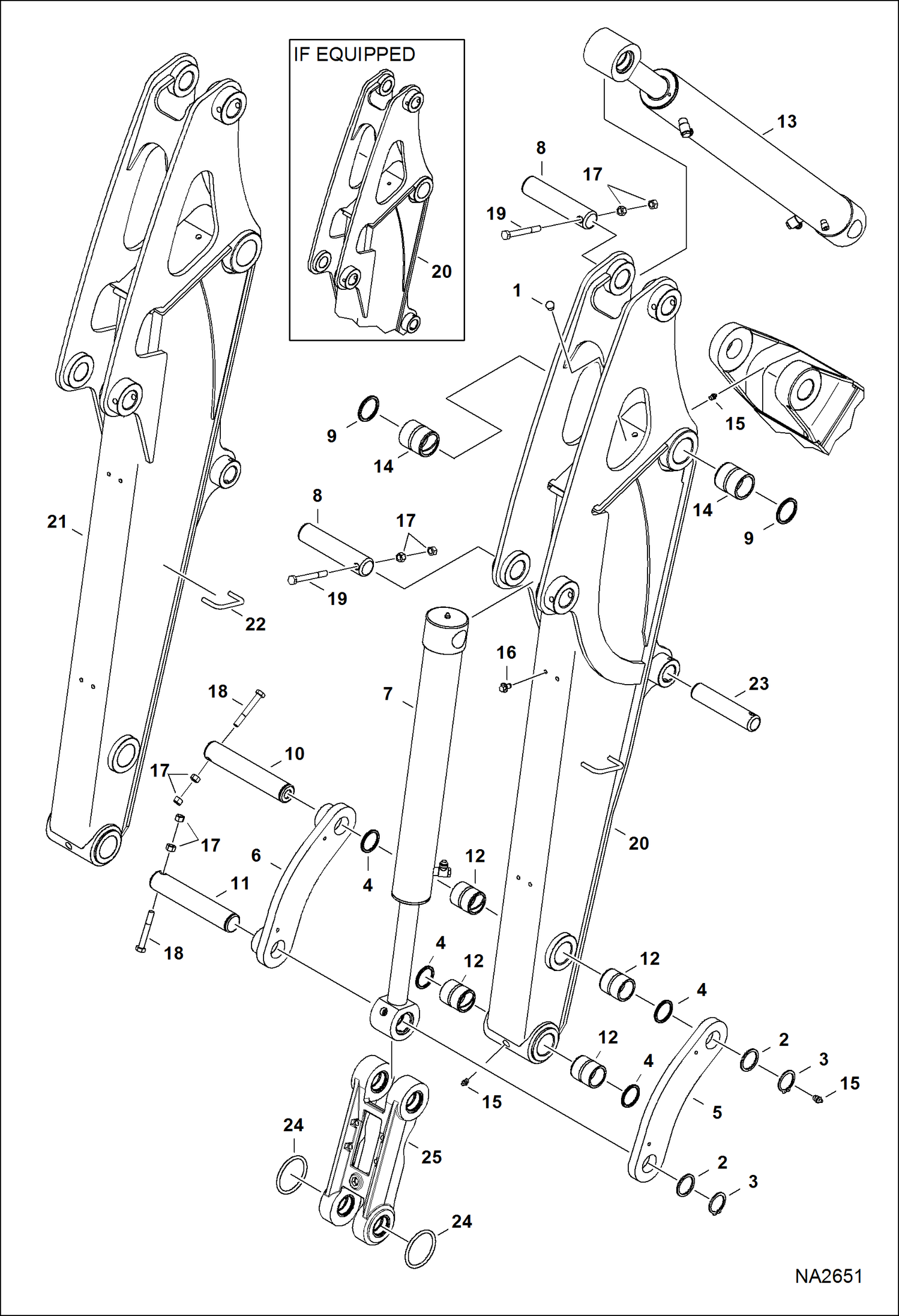 Схема запчастей Bobcat E50 - ARM WORK EQUIPMENT