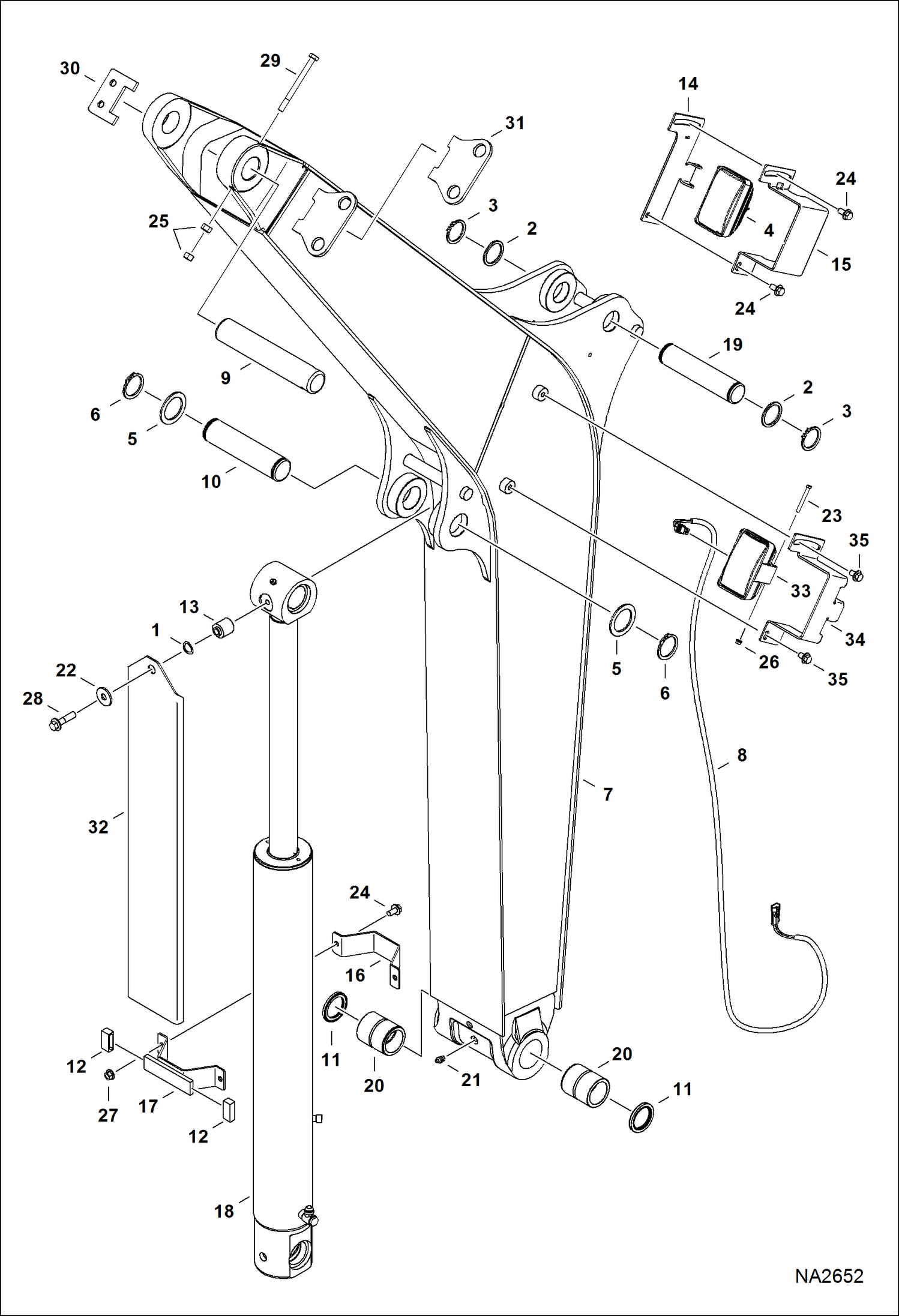 Схема запчастей Bobcat E50 - BOOM WORK EQUIPMENT