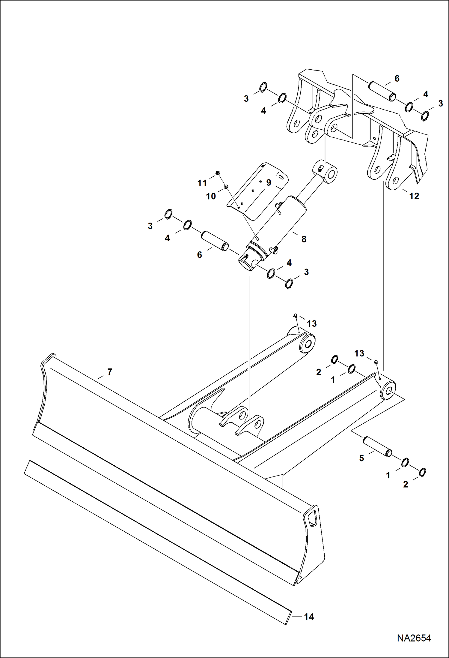 Схема запчастей Bobcat E45 - BLADE WORK EQUIPMENT