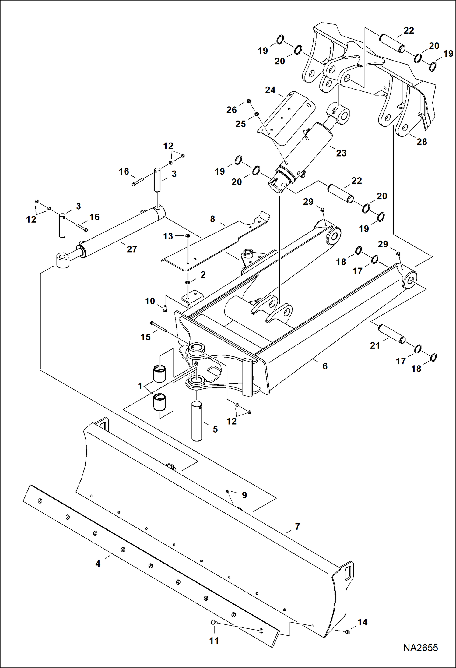 Схема запчастей Bobcat E45 - ANGLE BLADE WORK EQUIPMENT