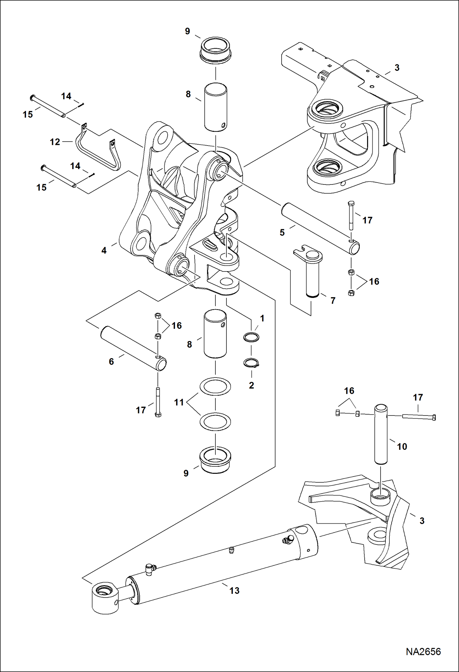 Схема запчастей Bobcat E50 - BOOM SWING FRAME WORK EQUIPMENT