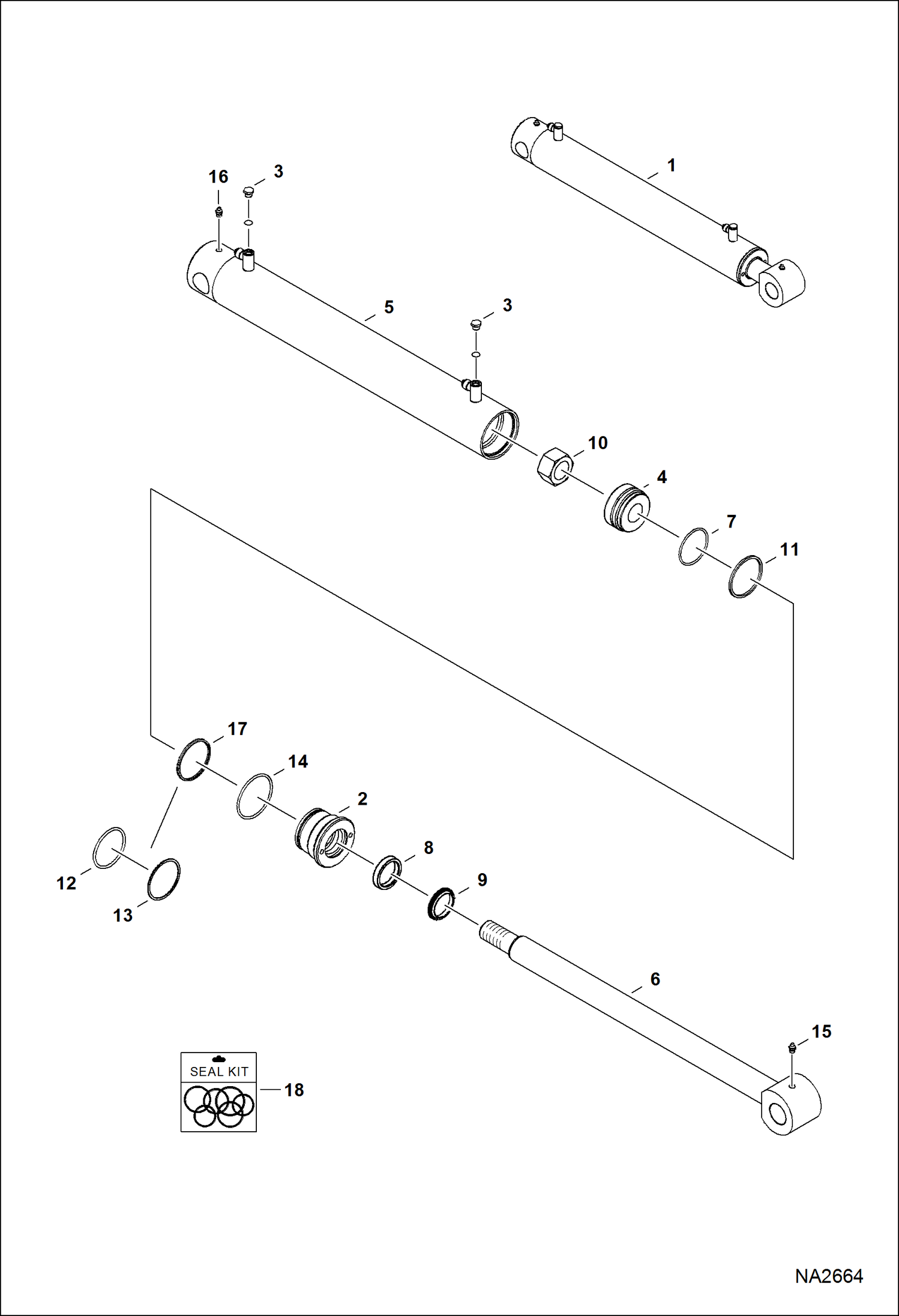 Схема запчастей Bobcat E45 - ANGLE BLADE CYLINDER HYDRAULIC SYSTEM