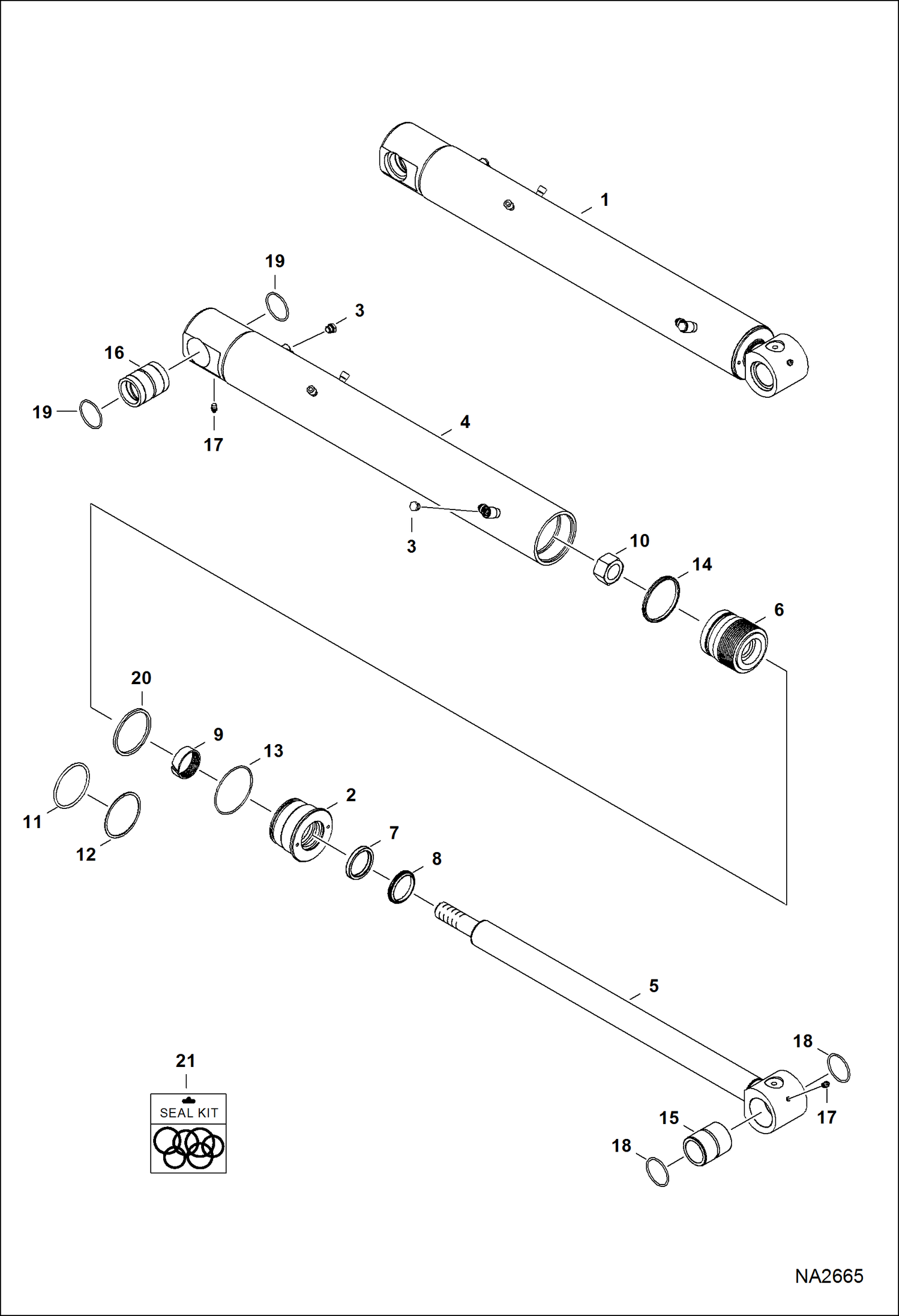 Схема запчастей Bobcat E50 - BOOM CYLINDER (W/O Head Set Screw) HYDRAULIC SYSTEM