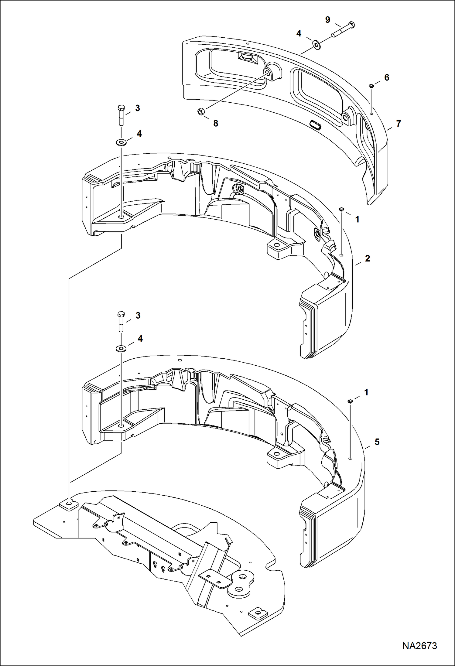 Схема запчастей Bobcat E50 - COUNTERWEIGHT MAIN FRAME