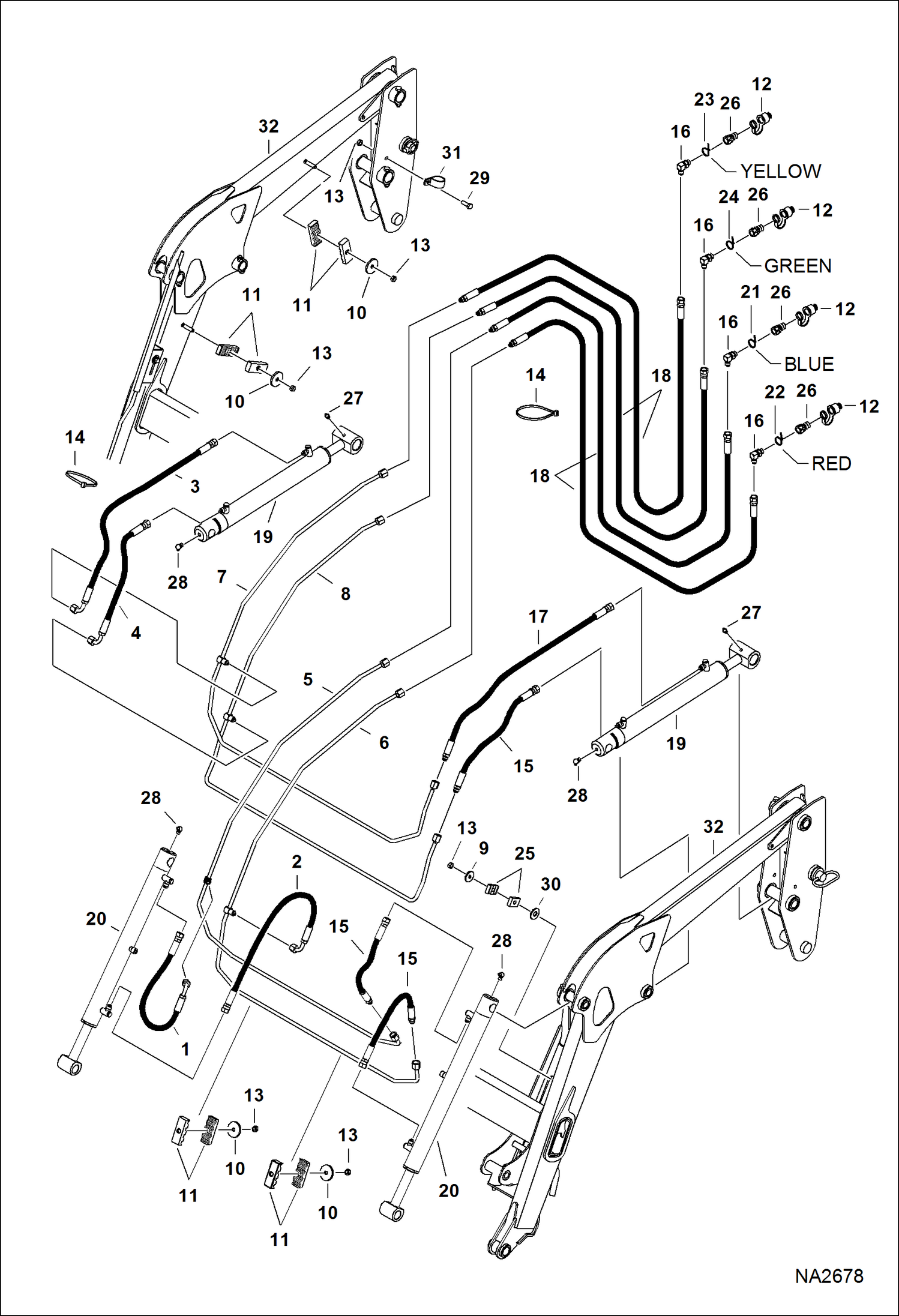 Схема запчастей Bobcat LOADER - TRACTOR LOADER 6TL (AKP6, AL4C) (Hydraulic System) Компактные тракторы