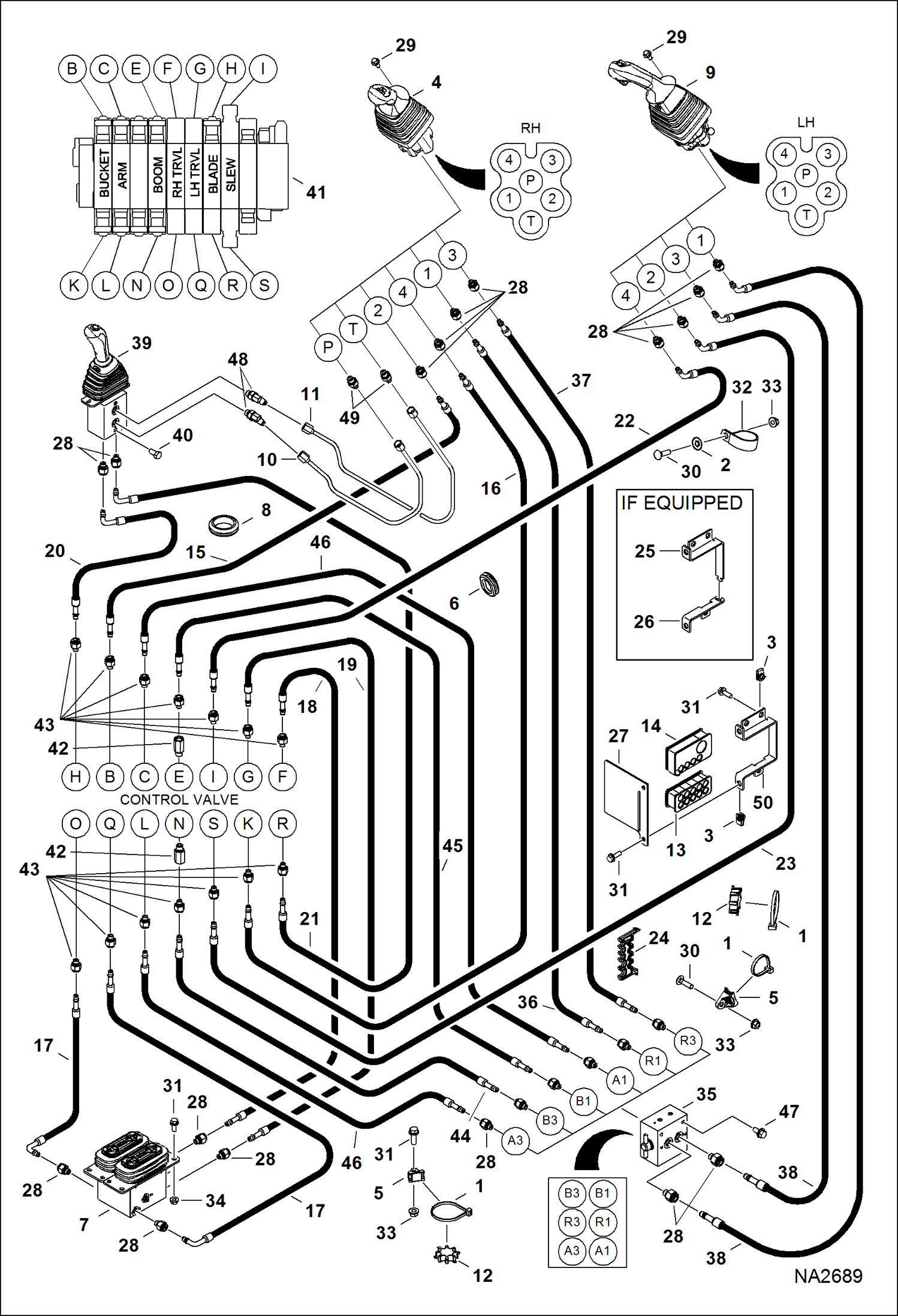 Схема запчастей Bobcat E50 - HYDRAULIC CIRCUITRY (Pilot W/ JPS) HYDRAULIC SYSTEM