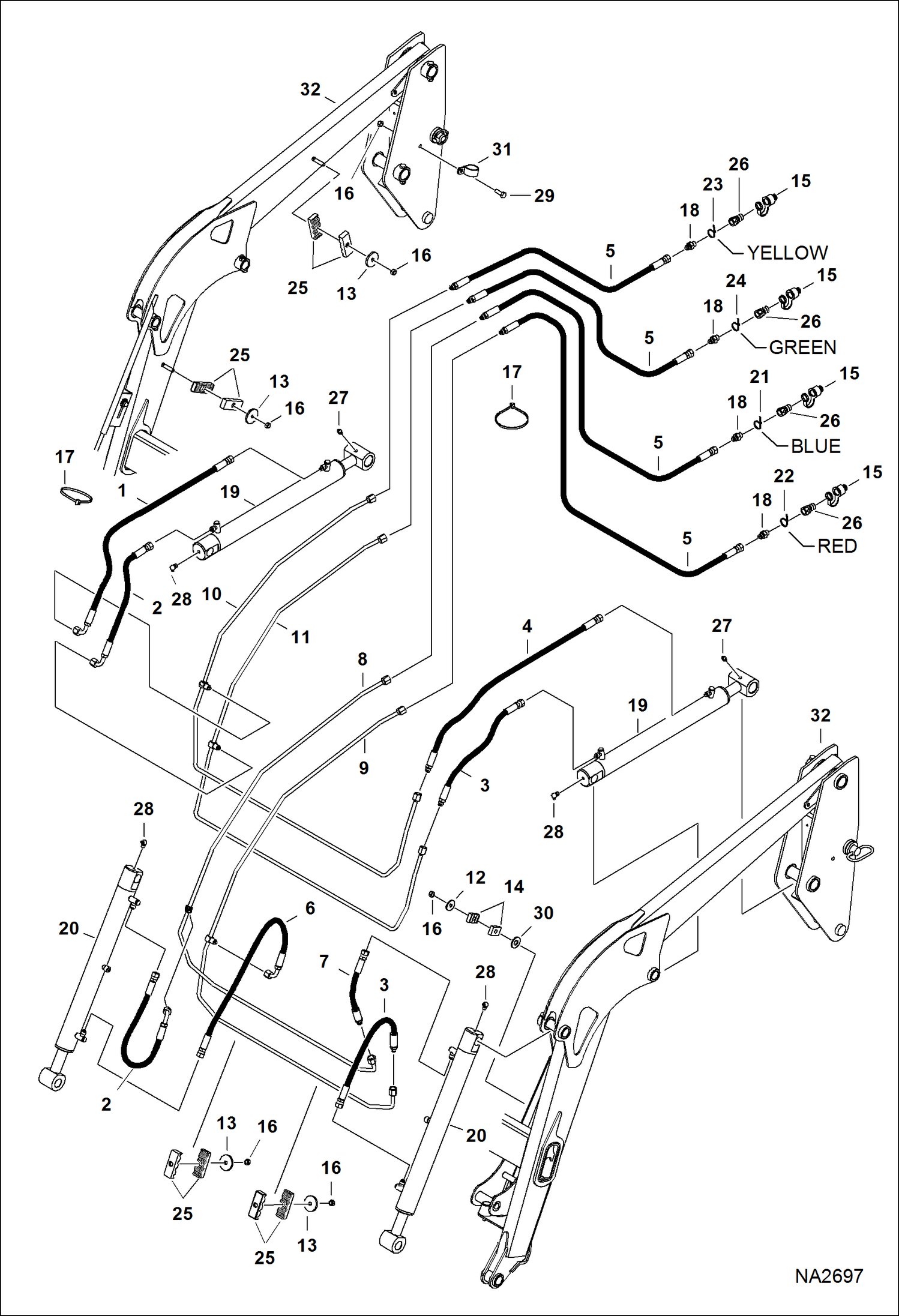 Схема запчастей Bobcat LOADER - TRACTOR LOADER 7TL (AKPD, AL4D) (Hydraulic System) Компактные тракторы