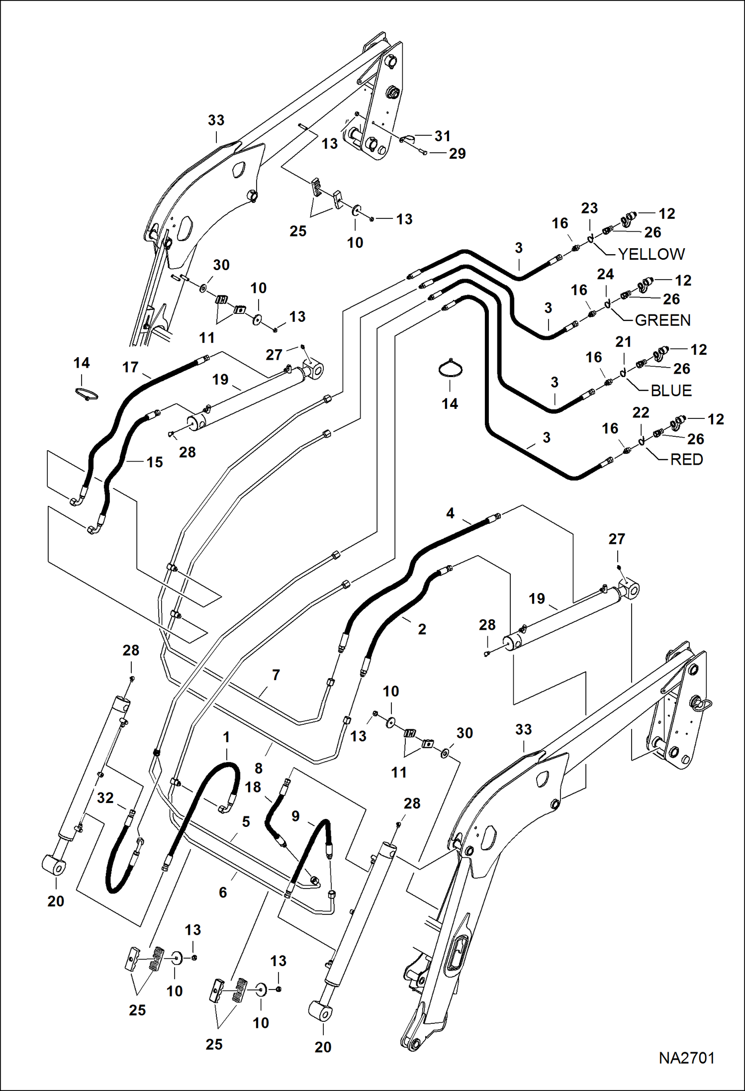 Схема запчастей Bobcat LOADER - TRACTOR LOADER 8TL (AKPM, AL4E) (Hydraulic System) Компактные тракторы