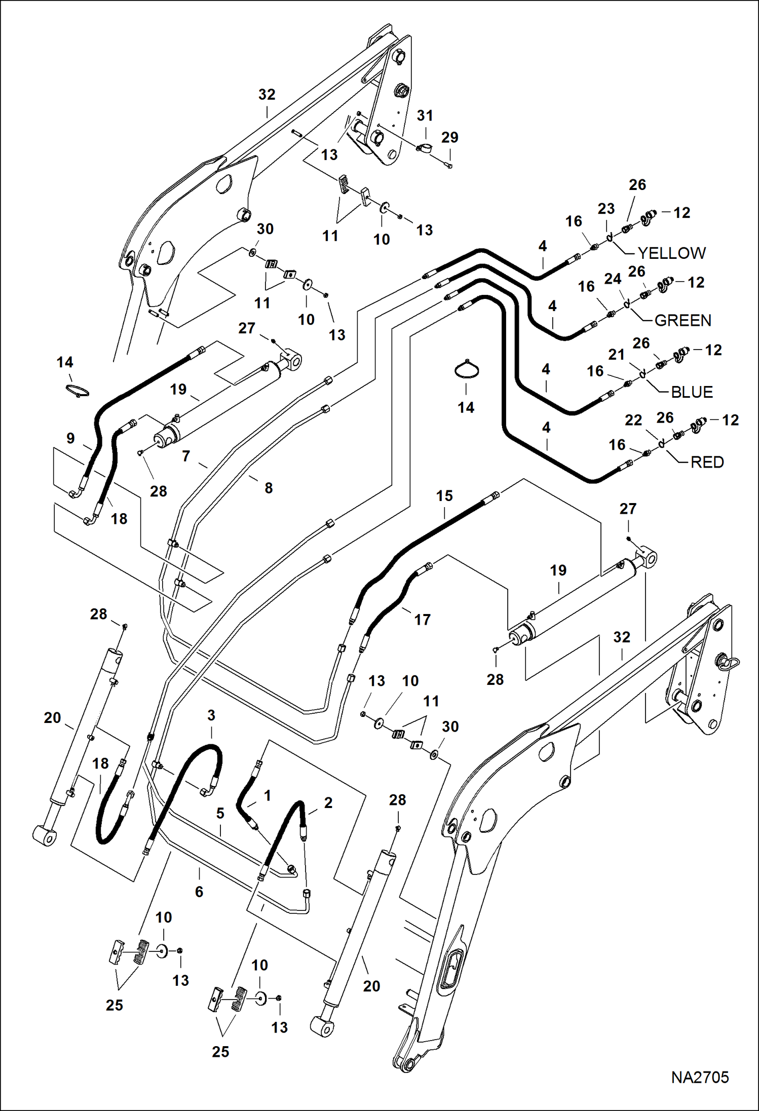 Схема запчастей Bobcat LOADER - TRACTOR LOADER 9TL (AKPW, AL4F) (Hydraulic System) Компактные тракторы