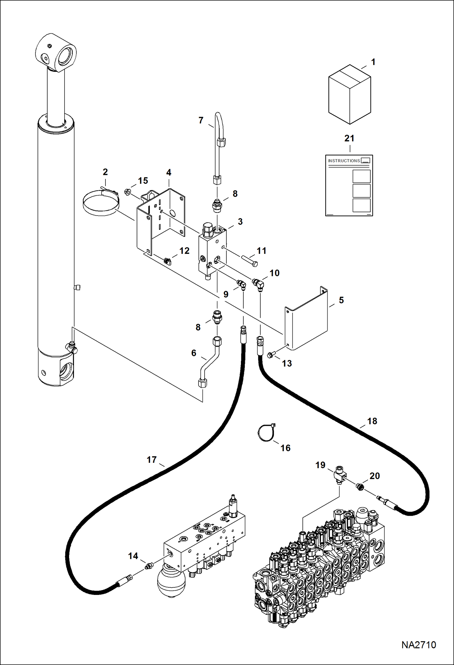 Схема запчастей Bobcat E50 - LOAD HOLD KIT (Boom) ACCESSORIES & OPTIONS