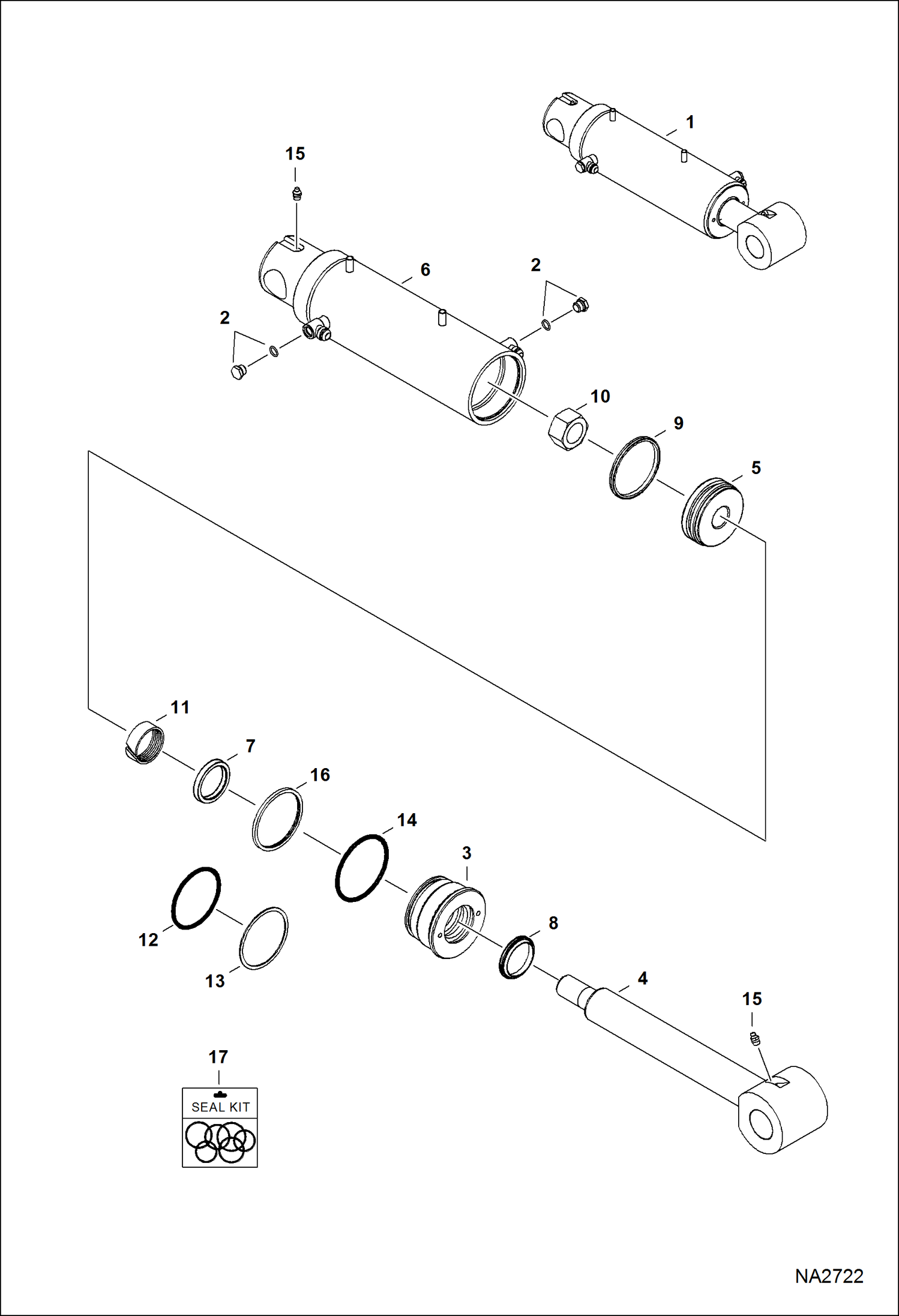 Схема запчастей Bobcat E45 - BLADE CYLINDER (Lift)(Standard Blade) HYDRAULIC SYSTEM