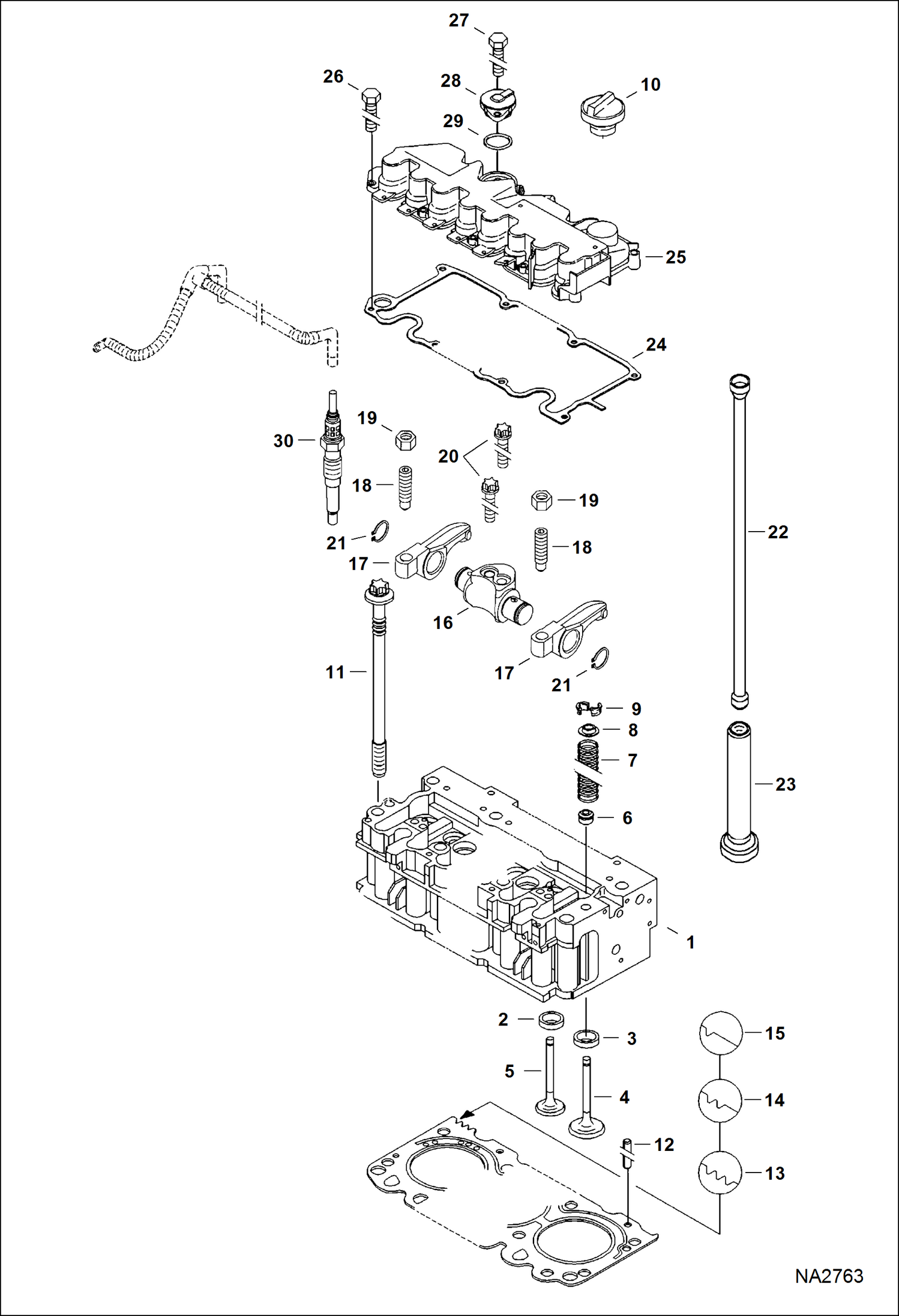 Схема запчастей Bobcat 800s - CYLINDER HEAD & COVER REPLACEMENT ENGINE