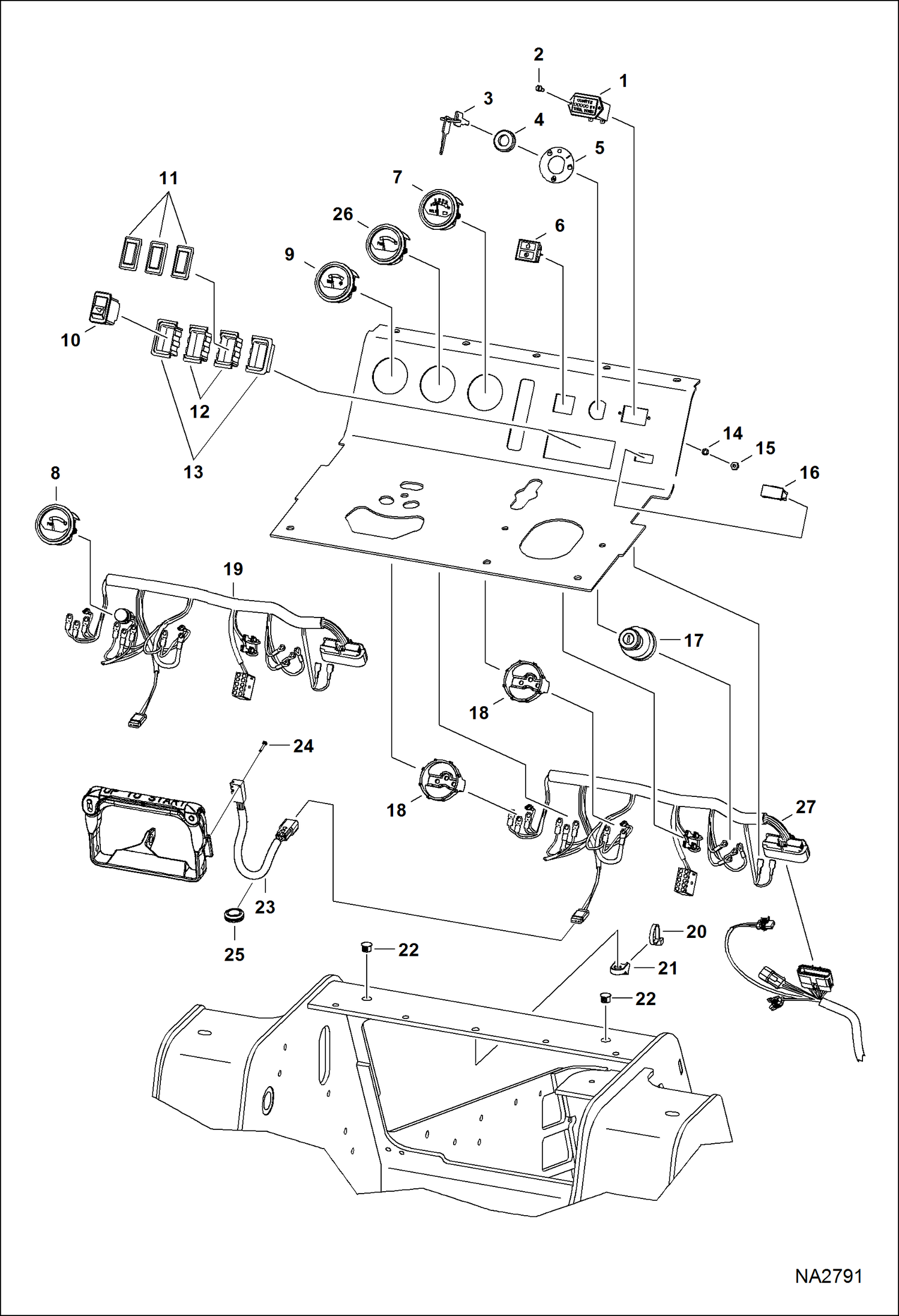 Схема запчастей Bobcat Mini Tracks Loaders - CONSOLE ELECTRICAL CIRCUITRY ELECTRICAL SYSTEM