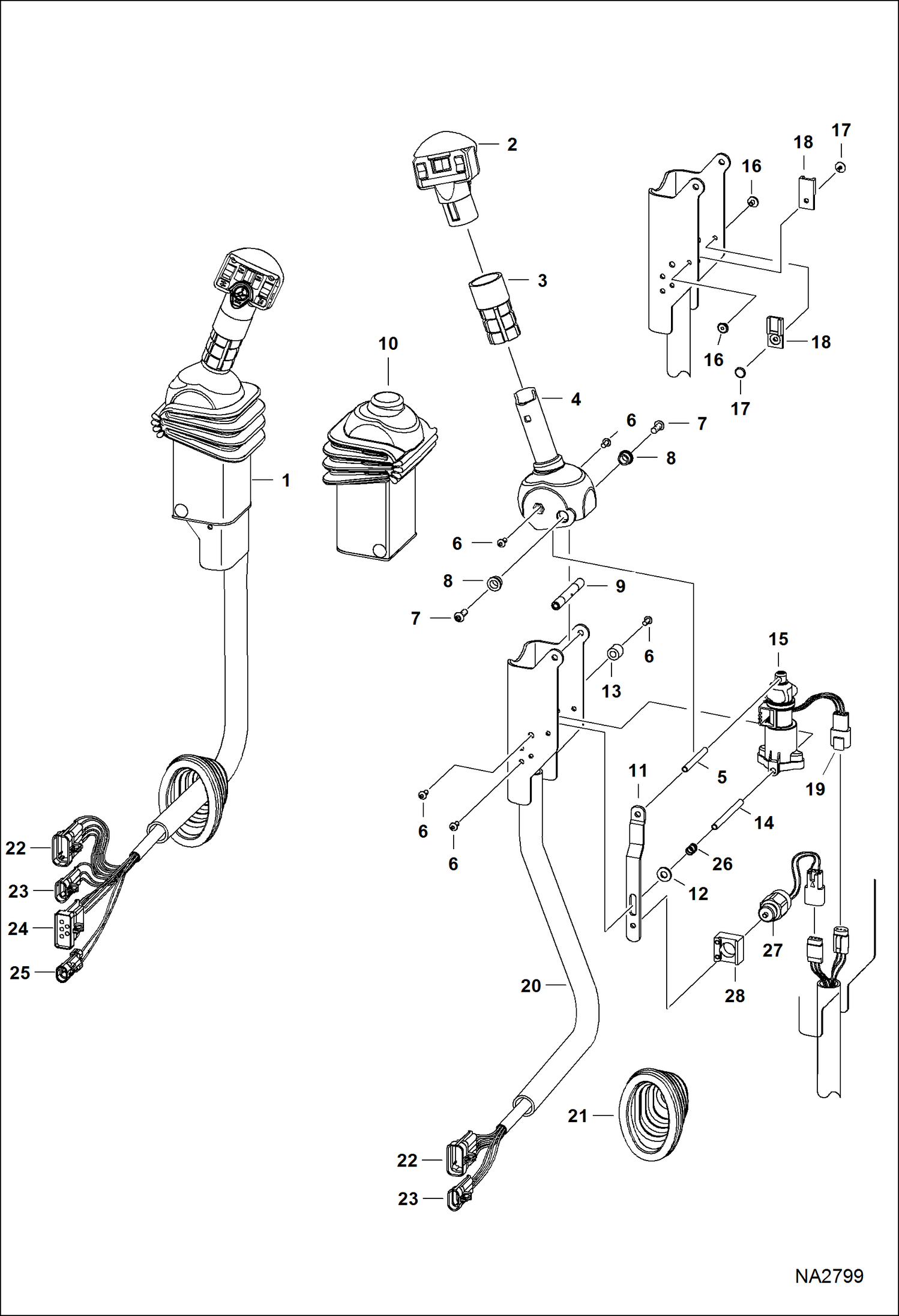 Схема запчастей Bobcat S-Series - CONTROLS ELECTRICAL (ACS) (Handle Assembly) ELECTRICAL SYSTEM