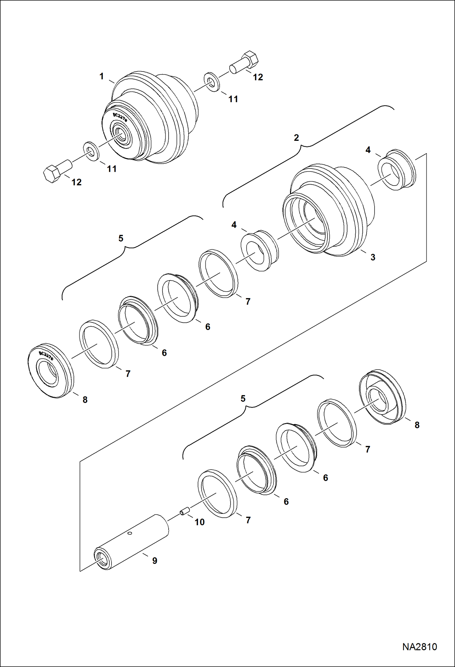 Схема запчастей Bobcat 320 - TRACK ROLLER (Bolt mounted) UNDERCARRIAGE