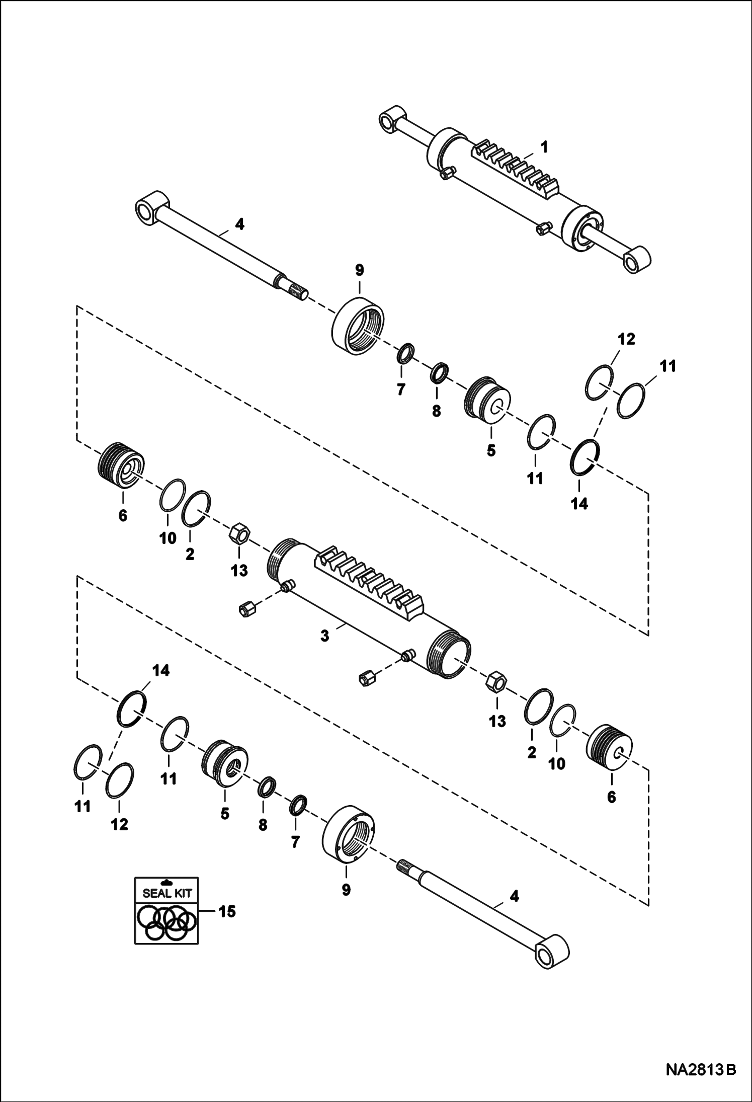 Схема запчастей Bobcat BACKHOE - BACKHOE (Swing Cylinder) (3.75 OD) (8709) (873 Only) 8709 BACKHOE