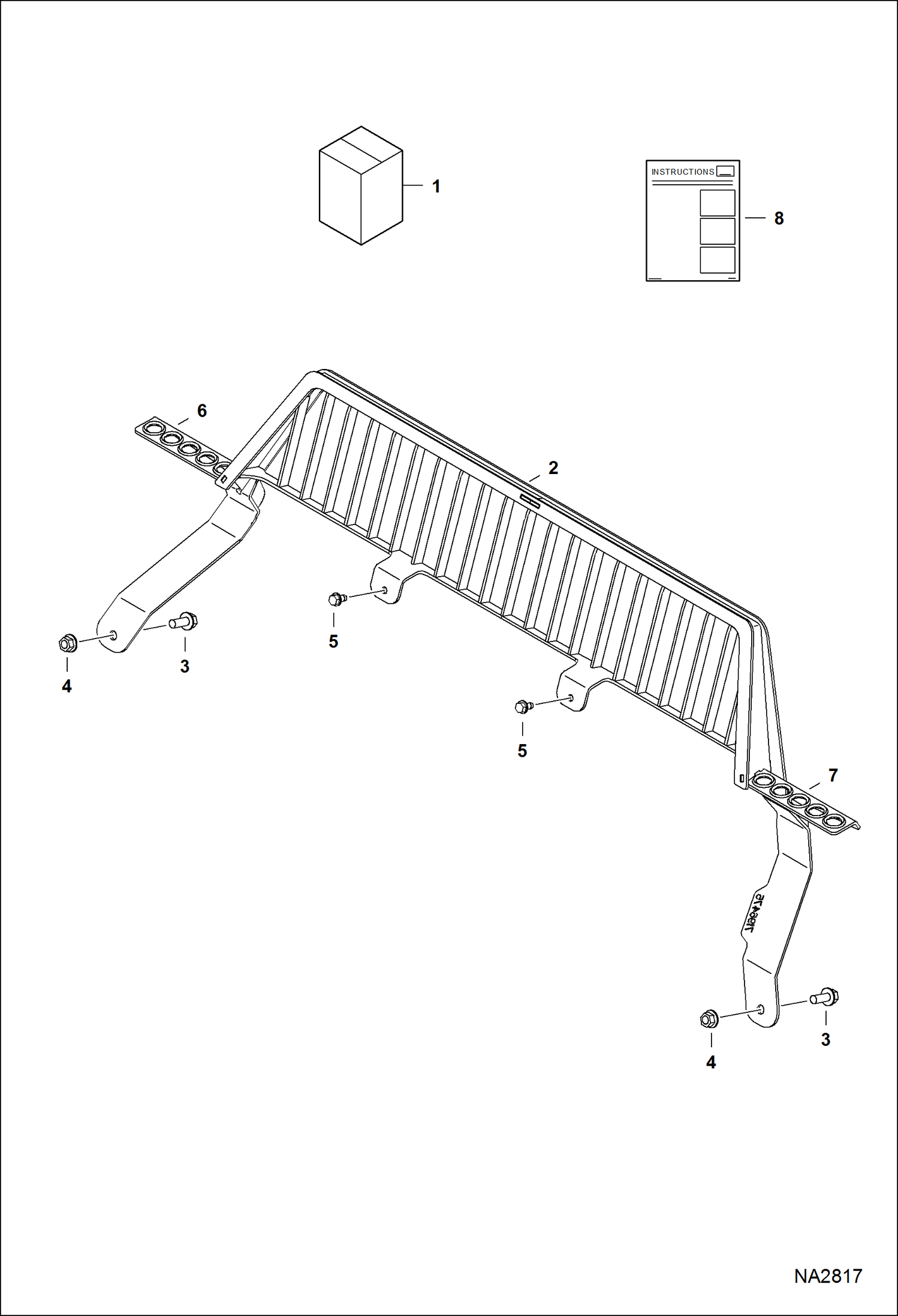 Схема запчастей Bobcat BUCKETS - SPILL GUARD KIT (For 82 & 88 Severe Duty C/I Buckets) Loader