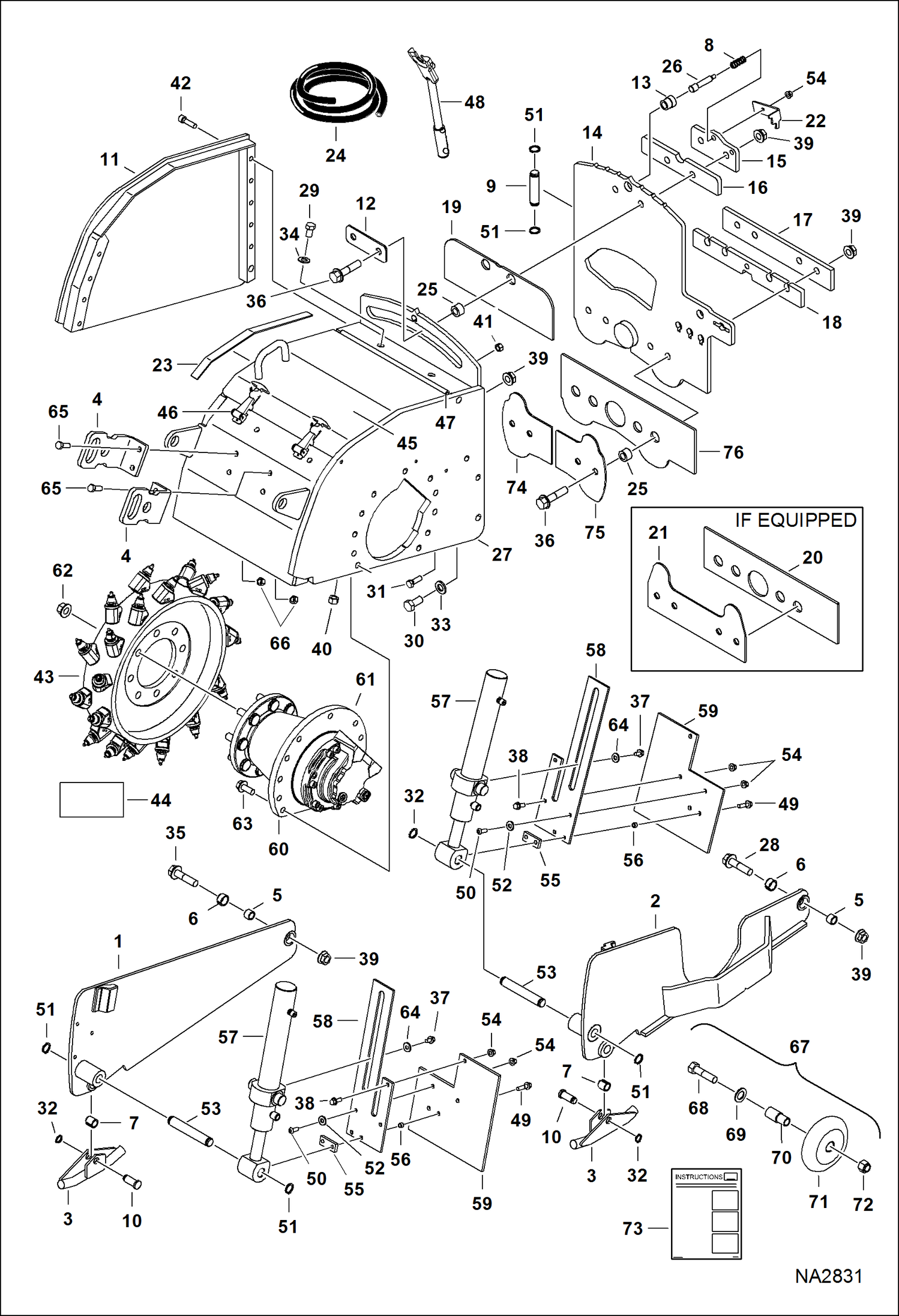 Схема запчастей Bobcat PLANERS - PLANER (Housing) (18PLA AKS2) (24PLA AJN7) Loader