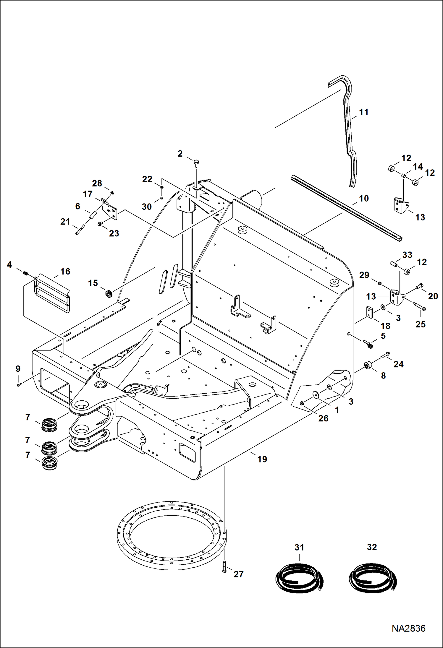 Схема запчастей Bobcat 325 - UPPERSTRUCTURE MAIN FRAME