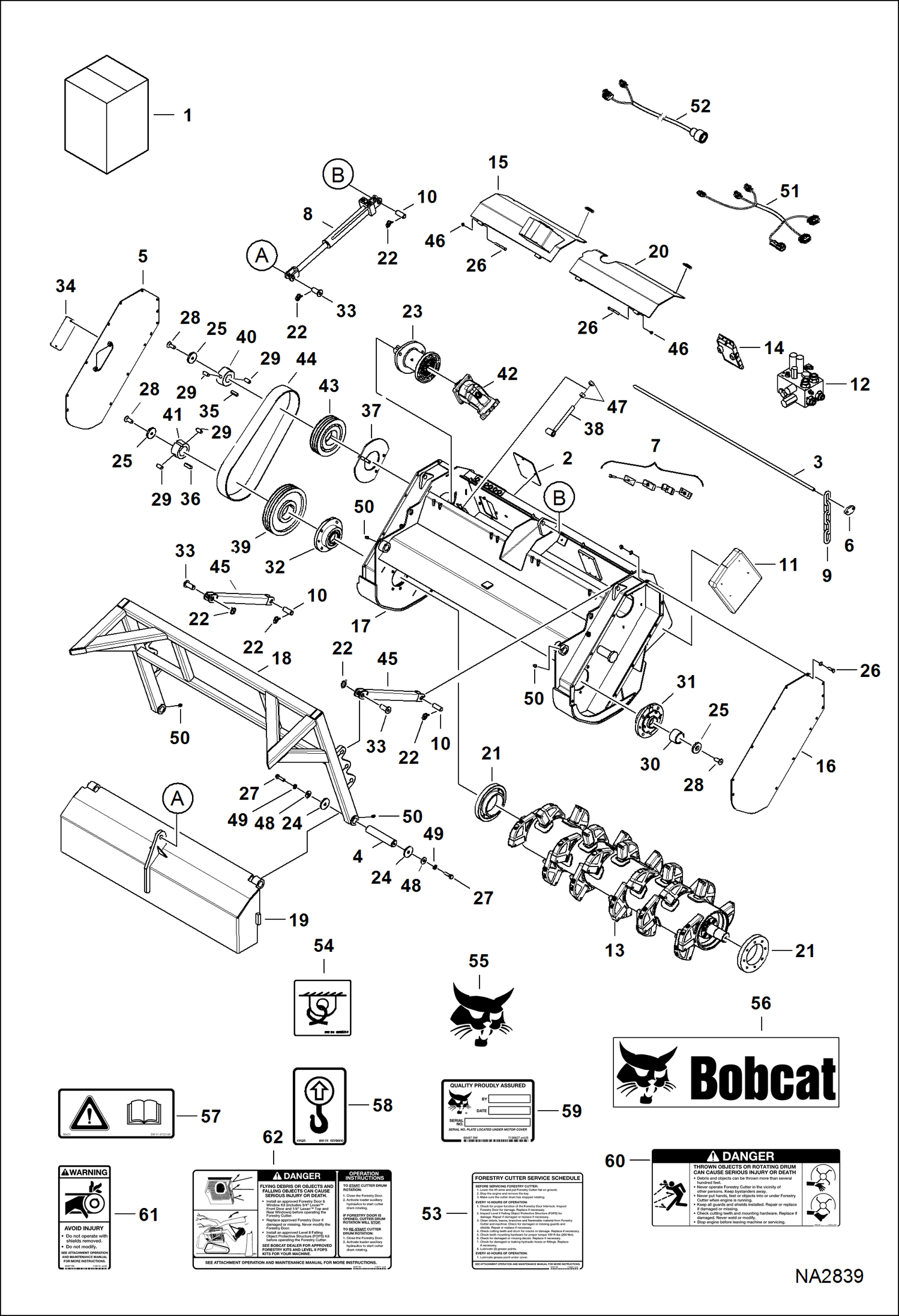 Схема запчастей Bobcat FORESTRY CUTTER - FORESTRY CUTTER (Main Frame) (FRC60 ANR5) Loader