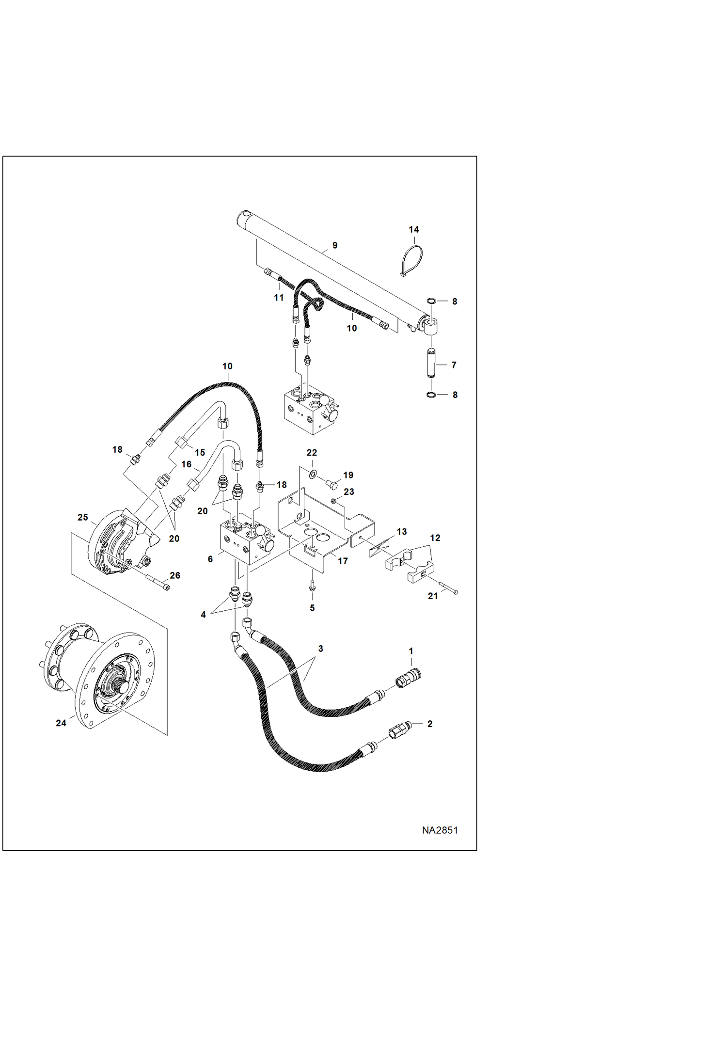 Схема запчастей Bobcat PLANERS - PLANER (Hydraulic Circuitry) (Standard Flow Planer) (14 AKS3) Loader