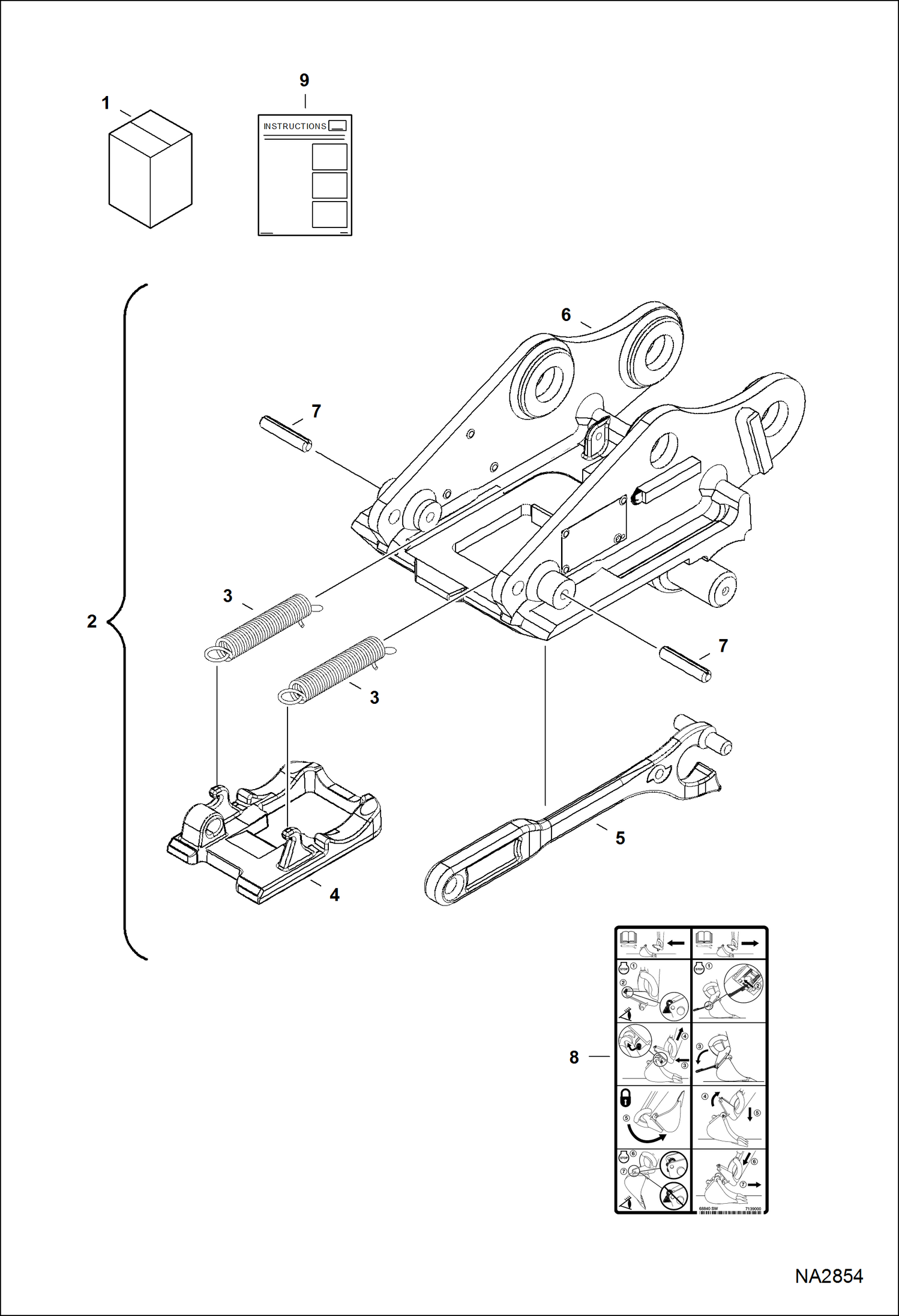 Схема запчастей Bobcat 320 - EUROPEAN ACCESSORIES (Quick Coupler Kit) ACCESSORIES & OPTIONS