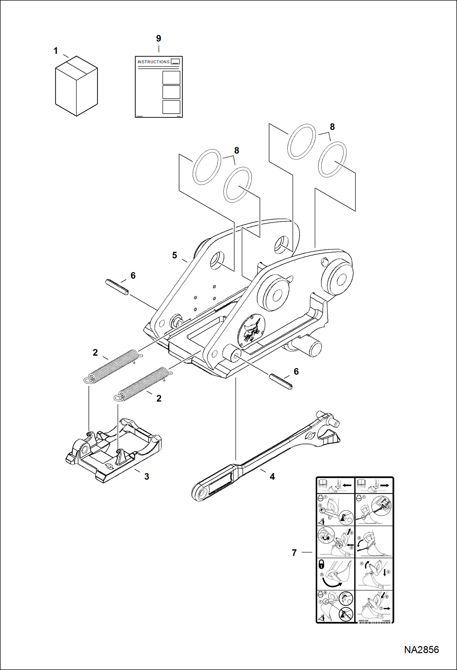 Схема запчастей Bobcat 335 - EUROPEAN ACCESSORIES (Quick Coupler Kit) (Klac System) ACCESSORIES & OPTIONS