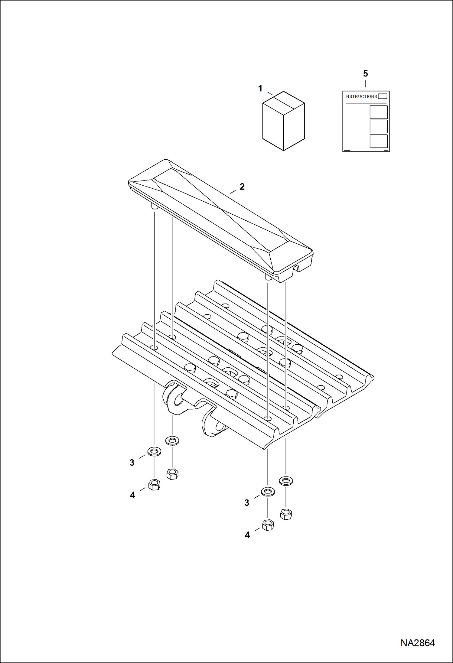 Схема запчастей Bobcat E45 - TRACK PAD KIT ACCESSORIES & OPTIONS