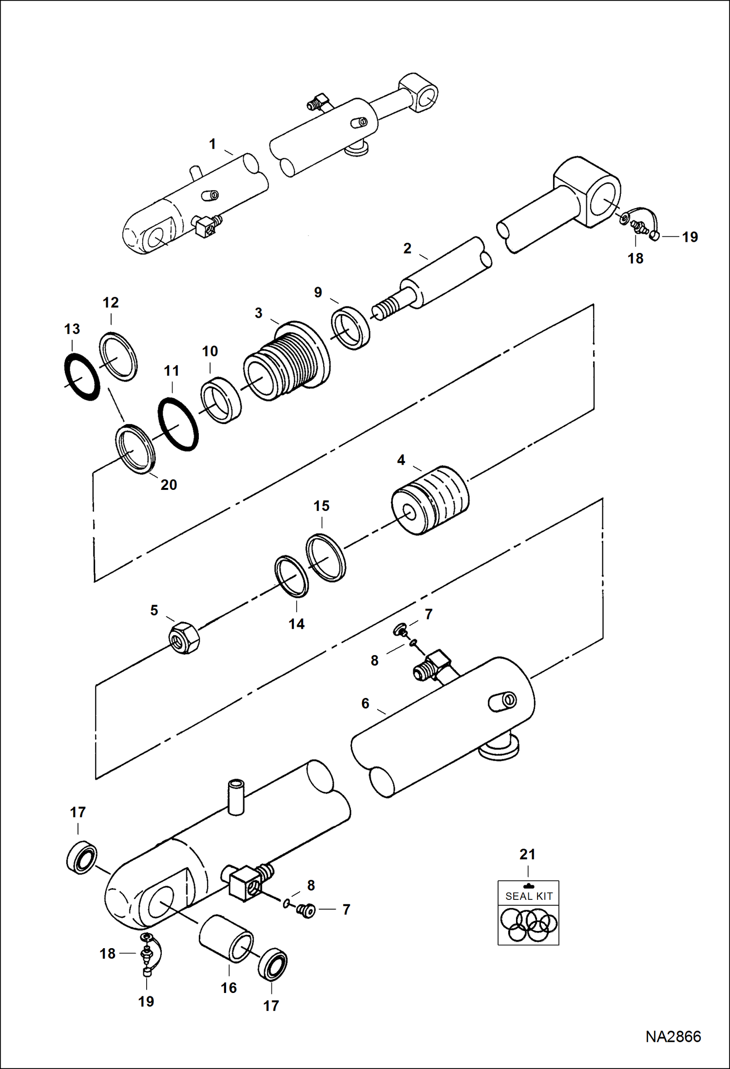 Схема запчастей Bobcat 325 - BOOM CYLINDER (S/N 514016144 & Above and 516611218 & Above) HYDRAULIC SYSTEM