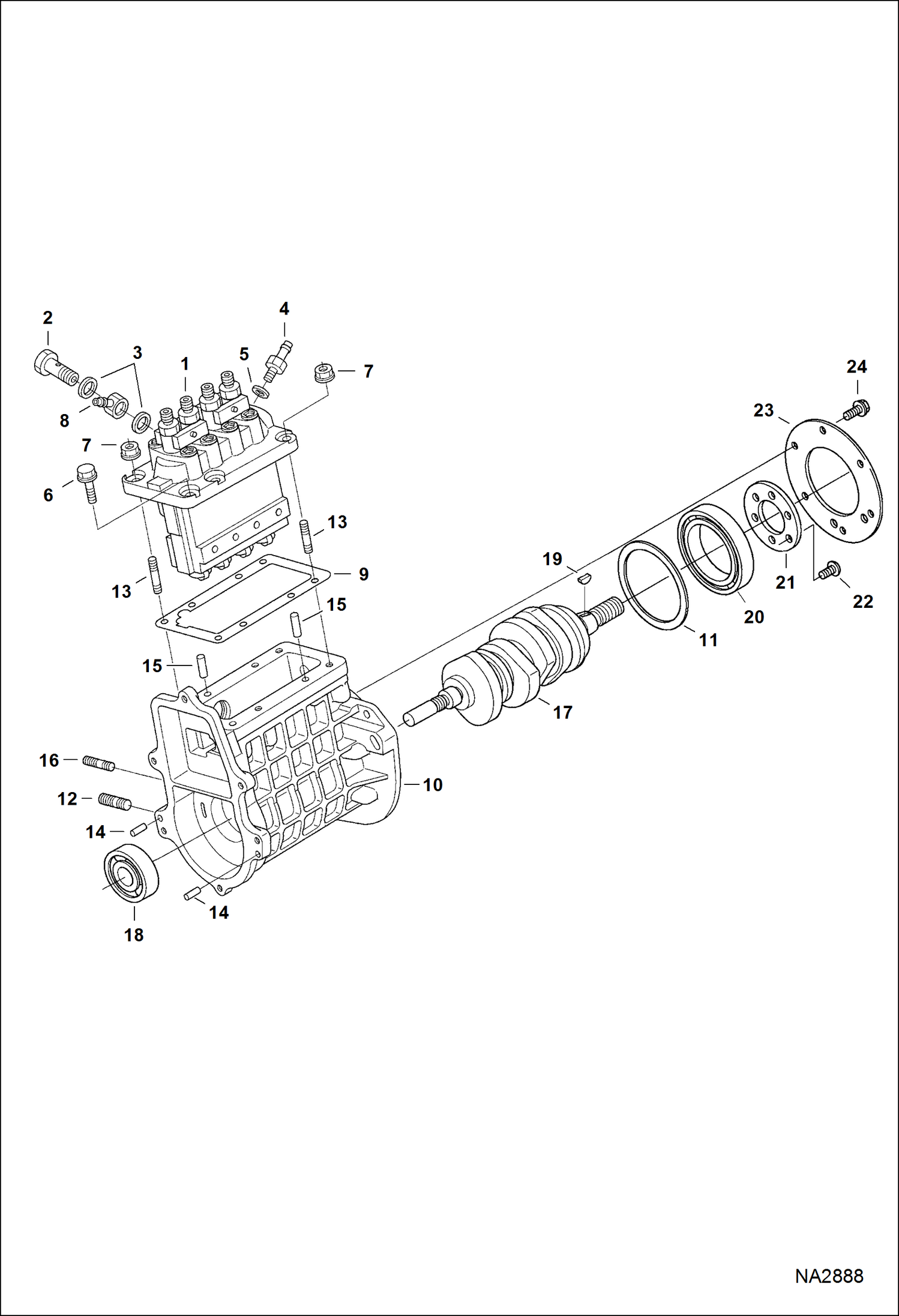 Схема запчастей Bobcat 5600 - INJECTION PUMP (Fuel Camshaft) POWER UNIT