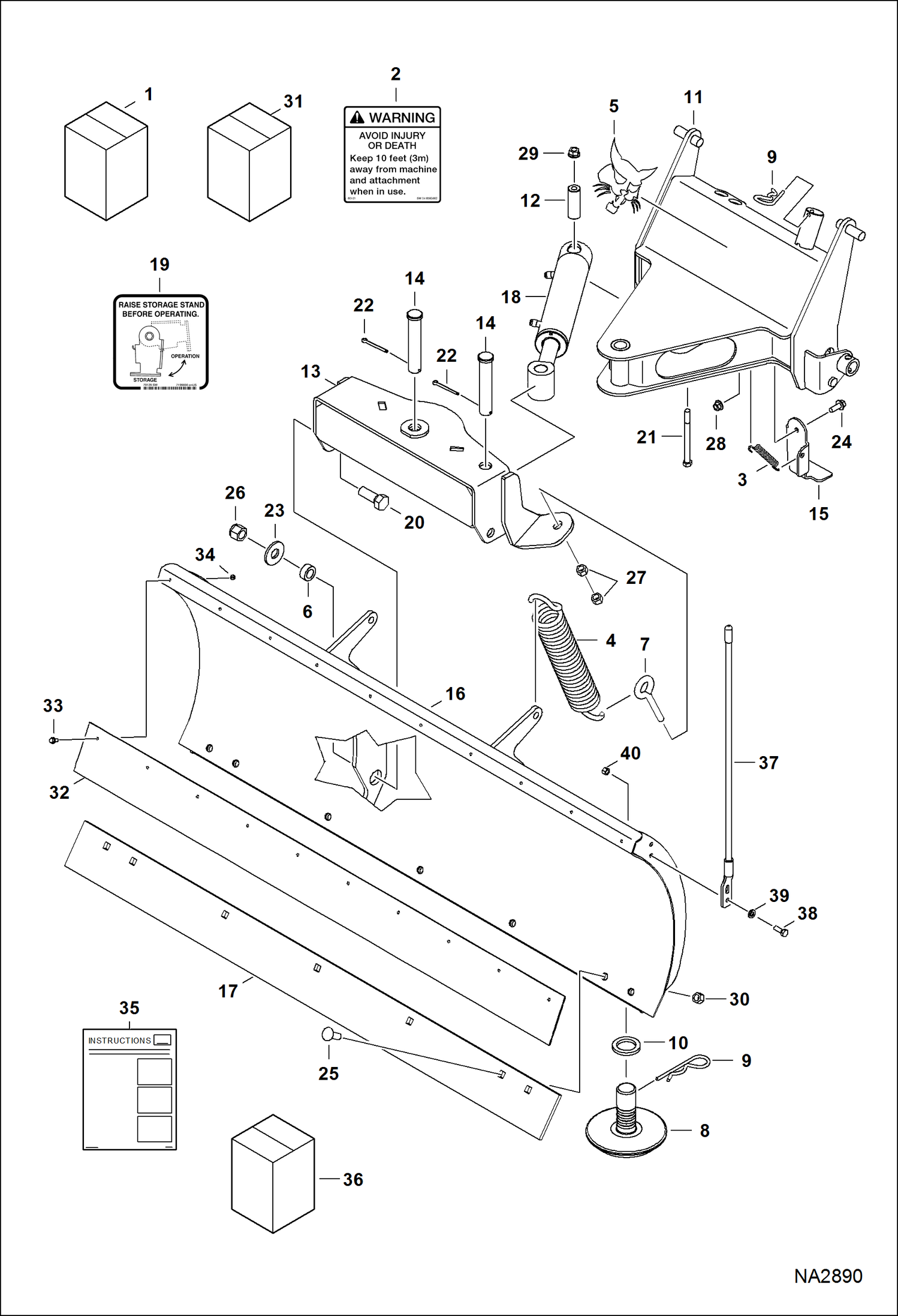 Схема запчастей Bobcat SNOW BLADE - SNOW BLADE (Main Frame) (Front Mount) (54 APN9) (69 ANK2) (84 APNA) Компактные тракторы