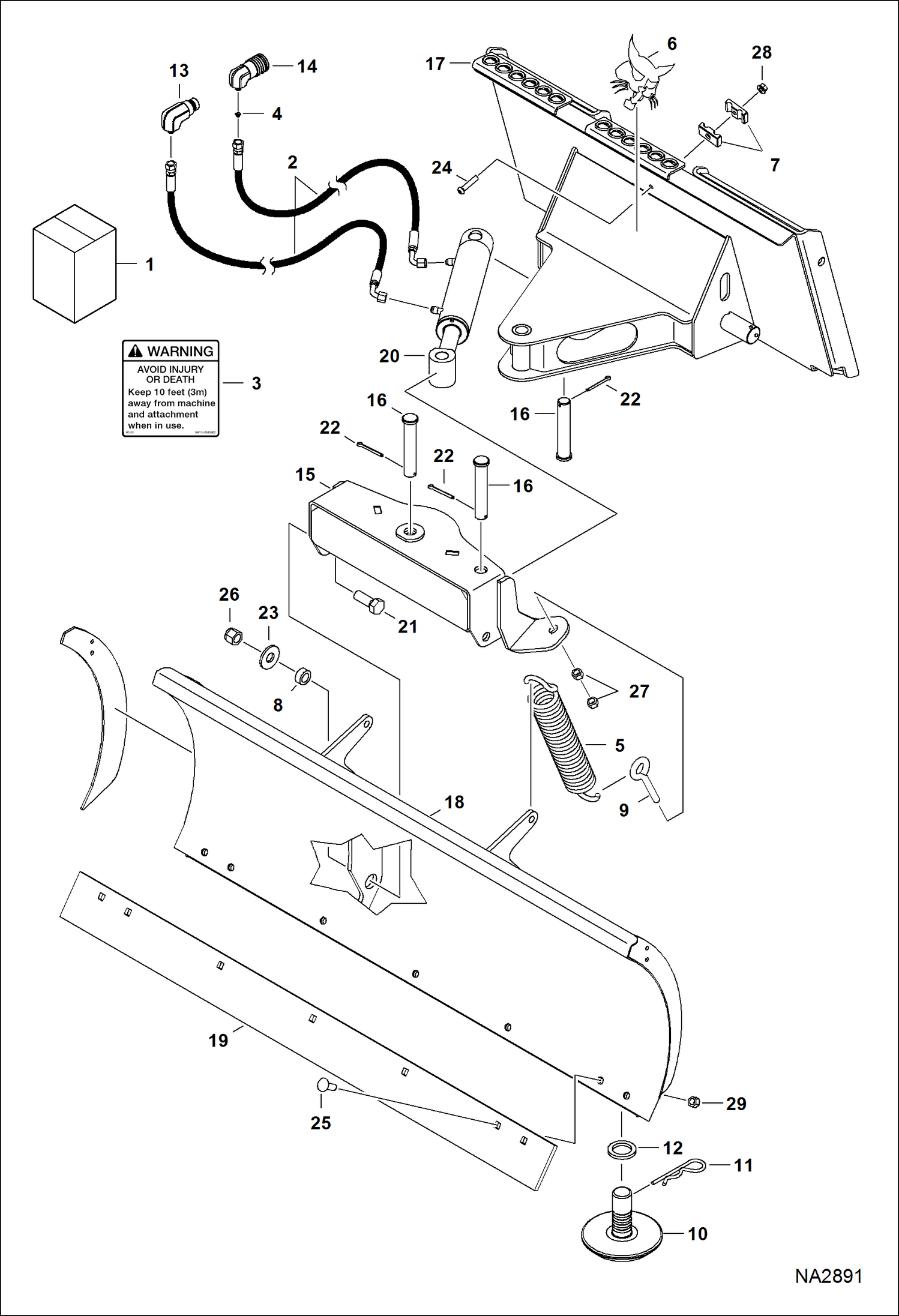 Схема запчастей Bobcat UTILITY BLADE - UTILITY BLADE (54 APHL) Loader