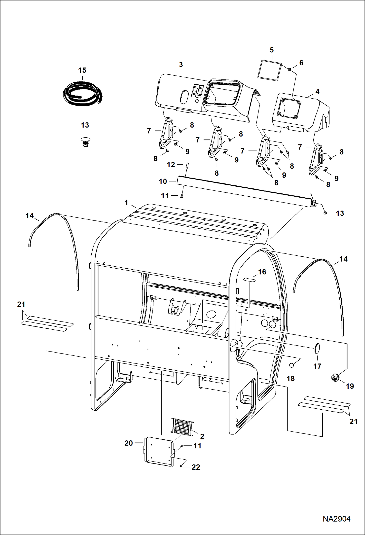 Схема запчастей Bobcat 5600 - OPERATOR CAB (Dash) MAIN FRAME