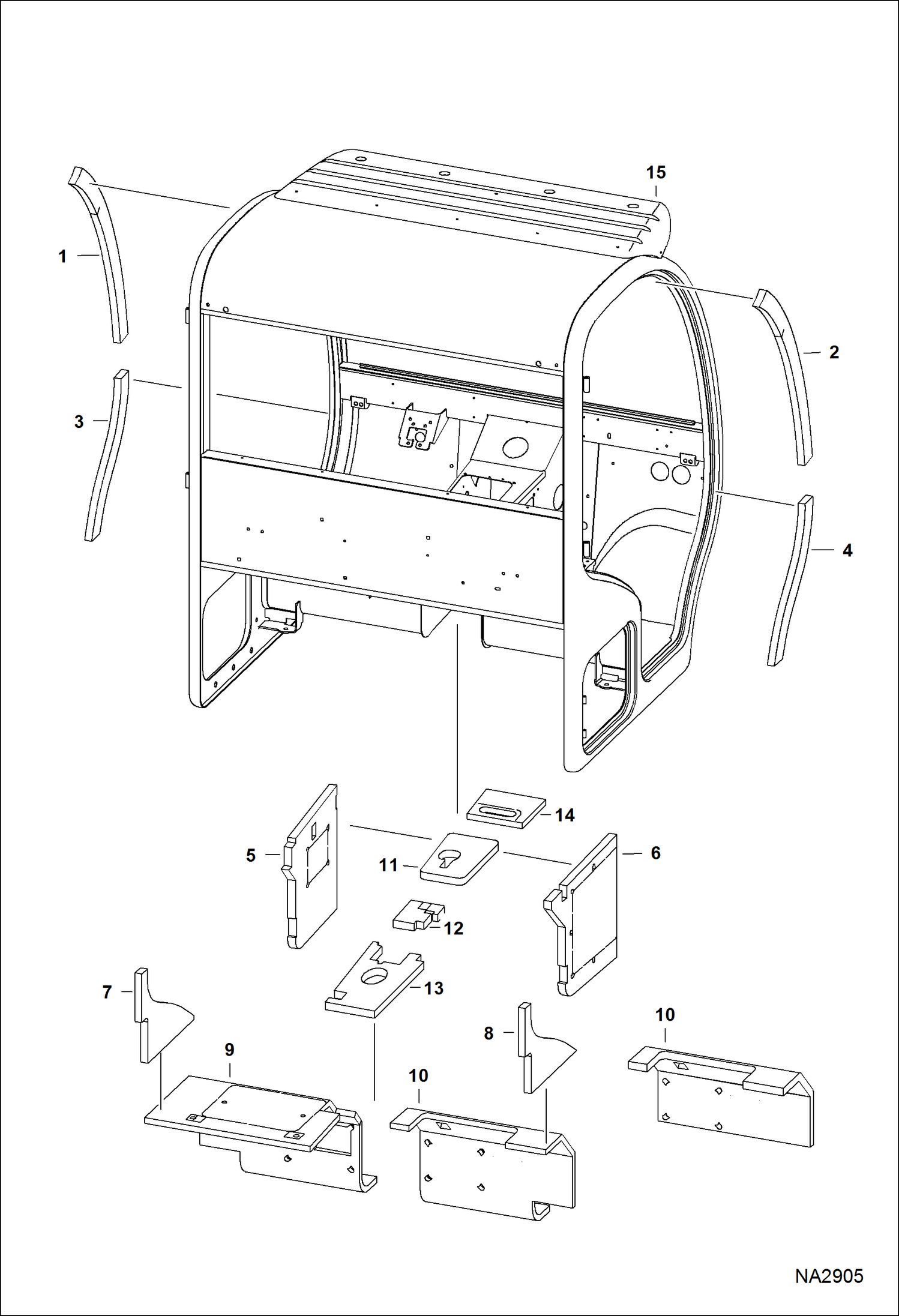 Схема запчастей Bobcat 5600 - OPERATOR CAB (Insulation) MAIN FRAME