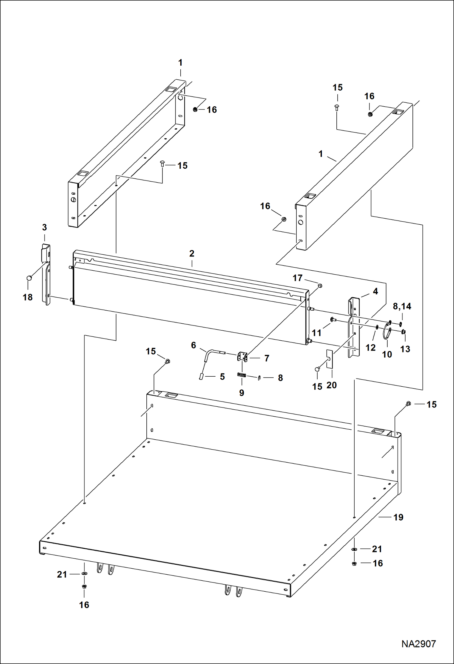 Схема запчастей Bobcat 5600 - BOX ASSEMBLY (Side & Tailgate) MAIN FRAME