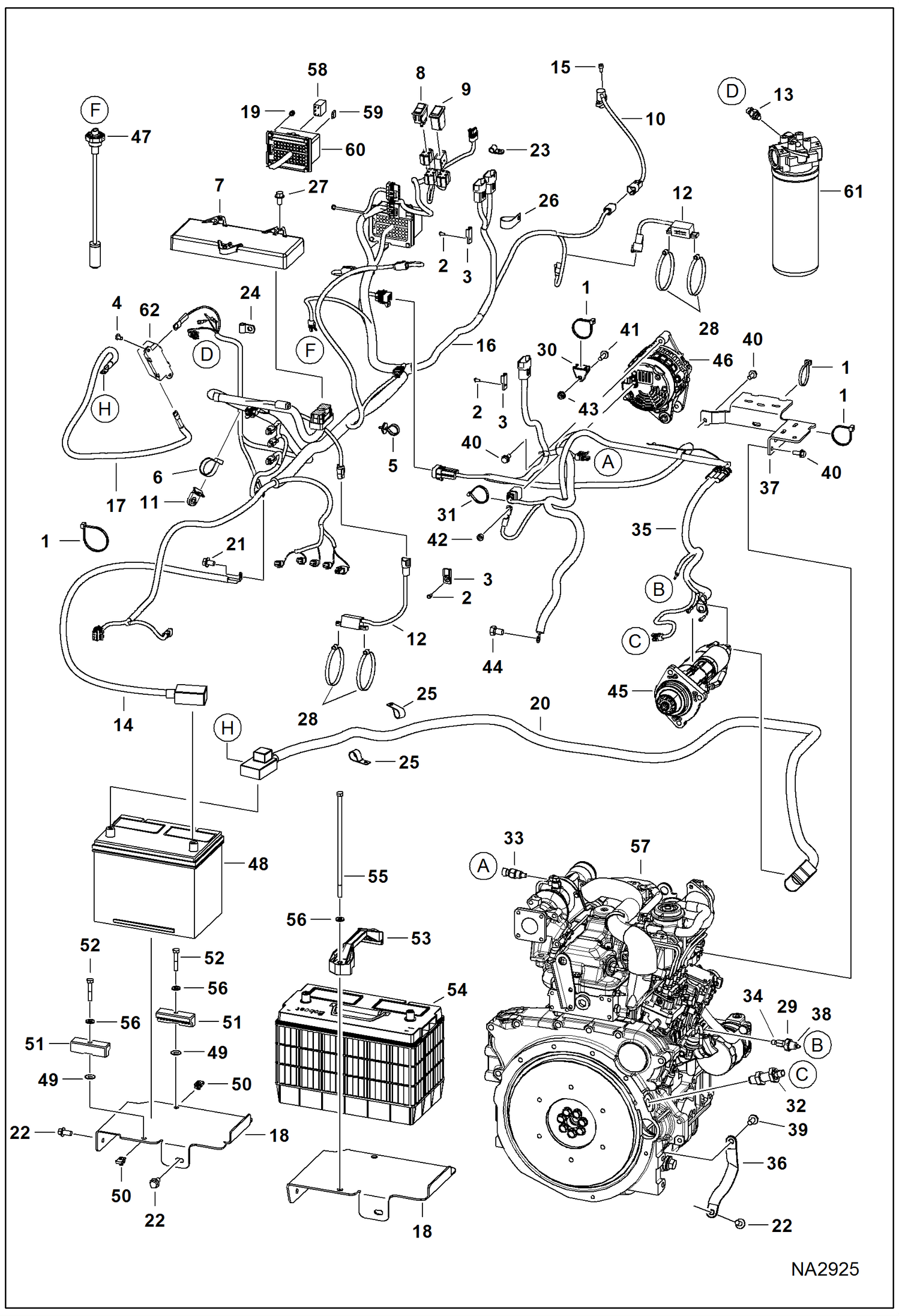 Схема запчастей Bobcat 5600 - ENGINE ELECTRICAL (A94Y11001 - 13999) ELECTRICAL SYSTEM