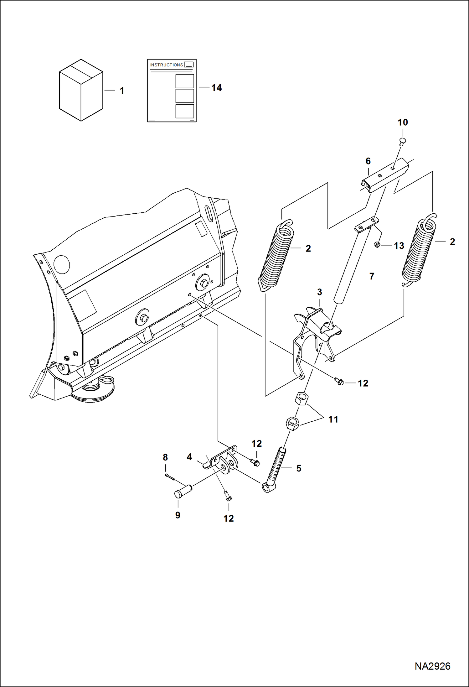 Схема запчастей Bobcat SNOW BLADE - SNOW BLADE - HEAVY DUTY (Spring Tower Kit) (86 A59L) (96 AD60) (108 AD5S) Loader