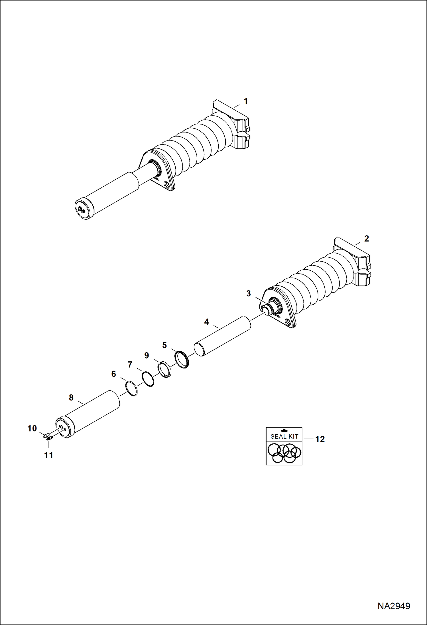 Схема запчастей Bobcat T-Series - TRACK TENSIONER DRIVE TRAIN