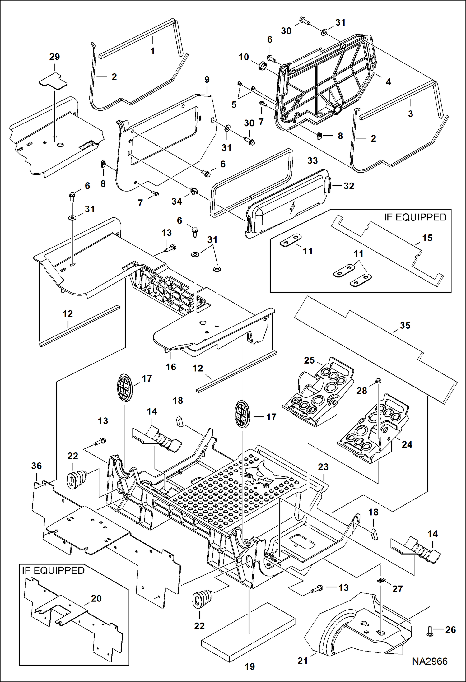 Схема запчастей Bobcat S-Series - PANEL (Floor Pan) (Manual Controls) (S/N ACS711120 & Above, ACSL11111 & Above) MAIN FRAME