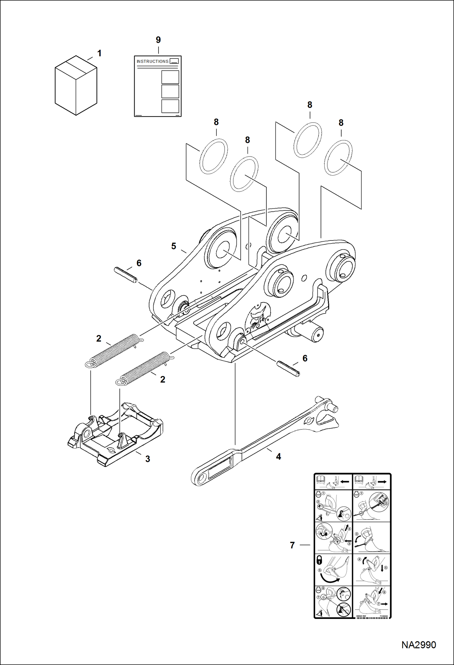 Схема запчастей Bobcat E45 - EUROPEAN ACCESSORIES (Quick Coupler Kit) (Klac System) ACCESSORIES & OPTIONS