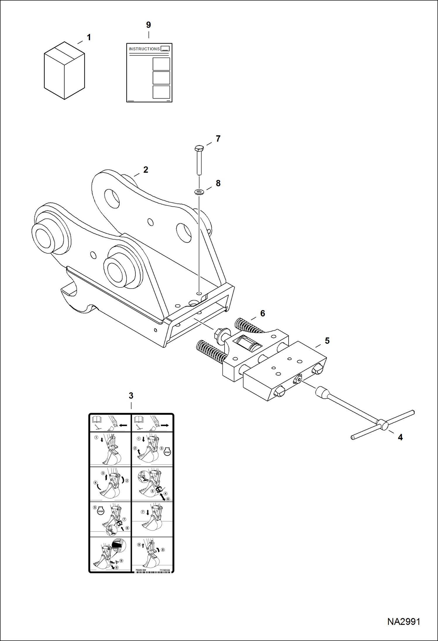 Схема запчастей Bobcat E45 - EUROPEAN ACCESSORIES (Quick Coupler Kit) (Lehnhoff System) ACCESSORIES & OPTIONS