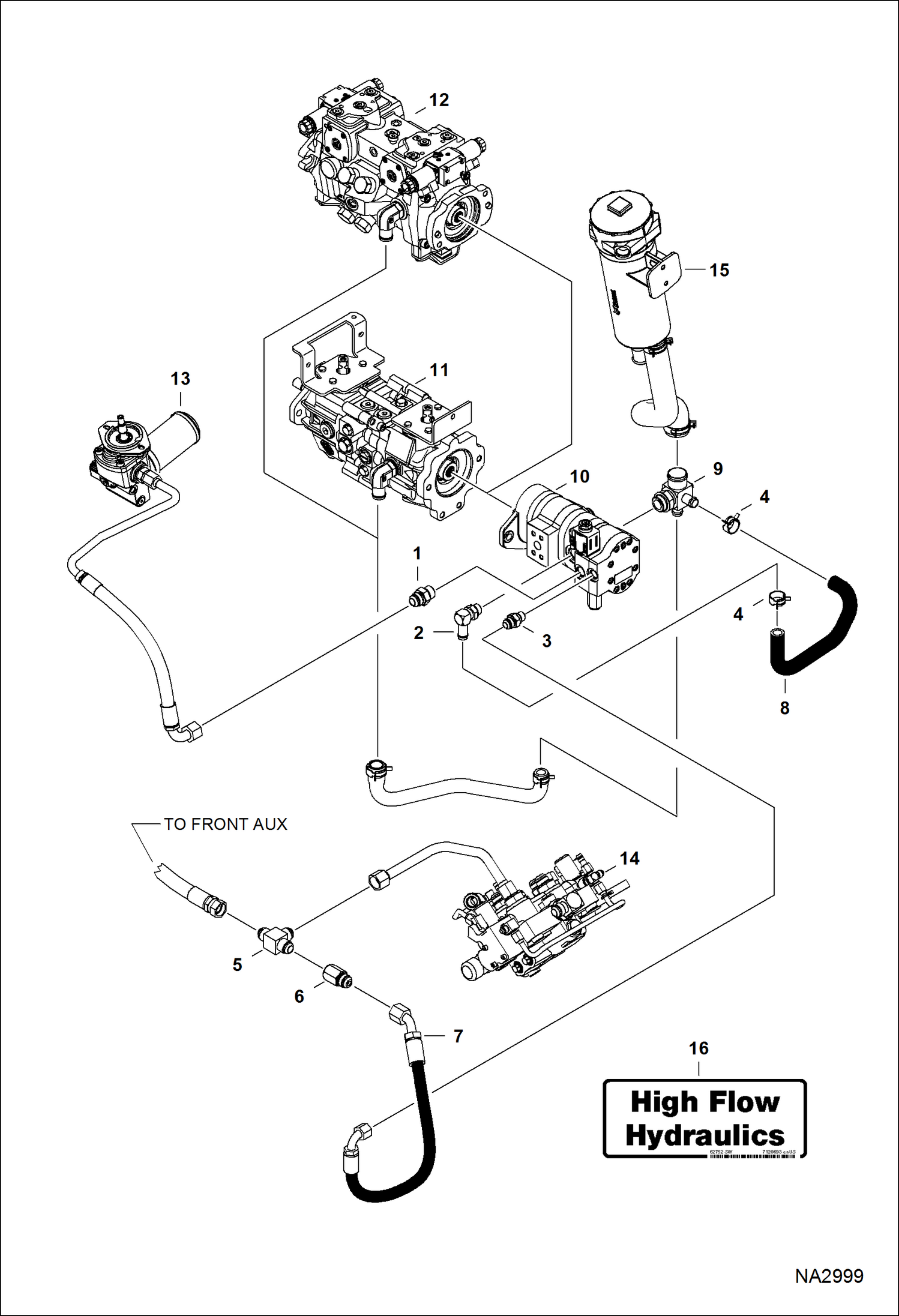 Схема запчастей Bobcat T-Series - HIGH FLOW HYDRAULICS HIGH FLOW HYDRAULICS