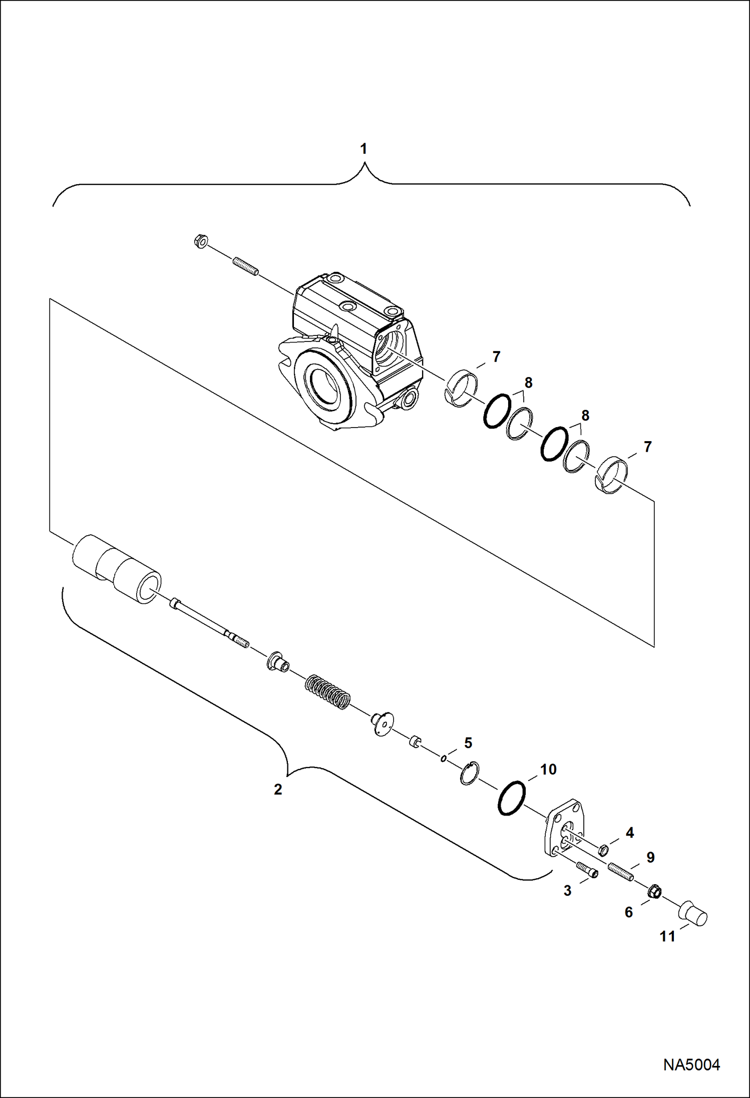 Схема запчастей Bobcat 430 - HYDROSTATIC PUMP (Piston & Adjuster) HYDRAULIC/HYDROSTATIC SYSTEM