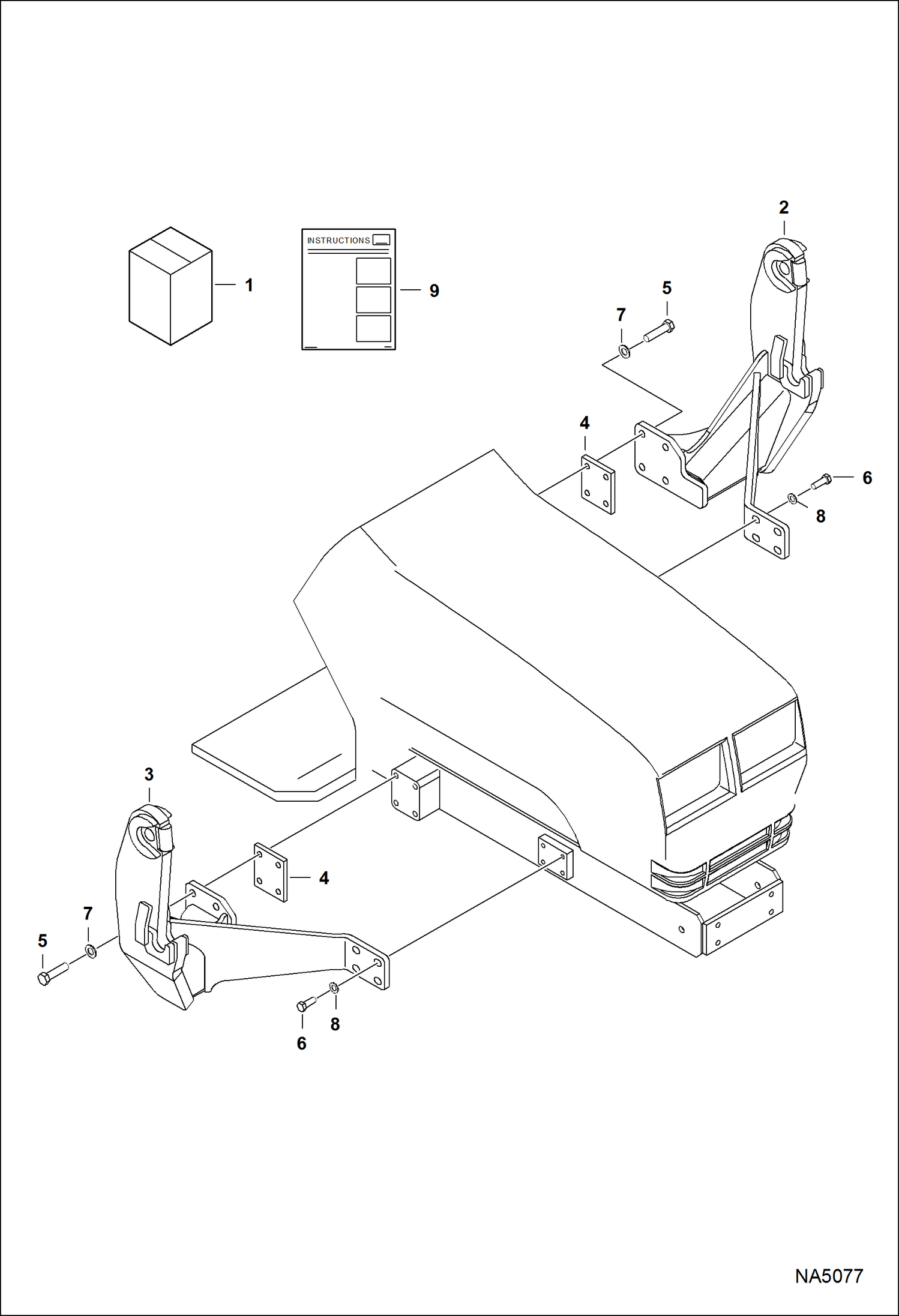 Схема запчастей Bobcat LOADER - TRACTOR LOADER 6TL (AKP6, AL4C) (Mounting Kit) Компактные тракторы