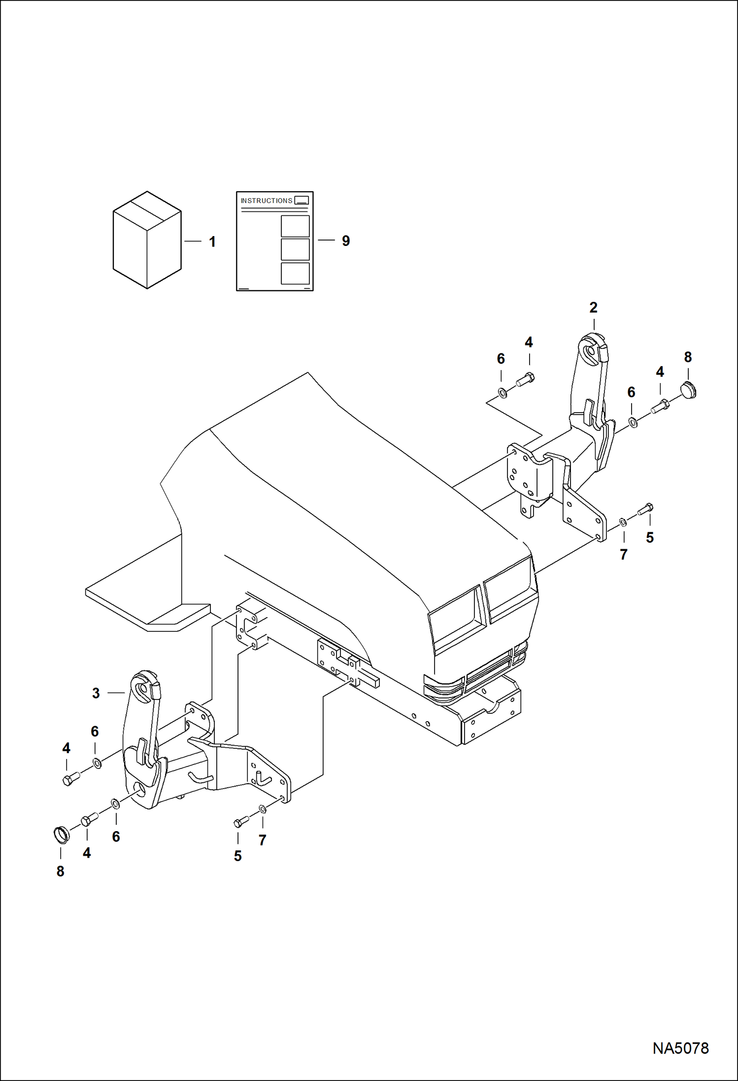 Схема запчастей Bobcat LOADER - TRACTOR LOADER 7TL (AKPD, AL4D) (Mounting Kit) Компактные тракторы