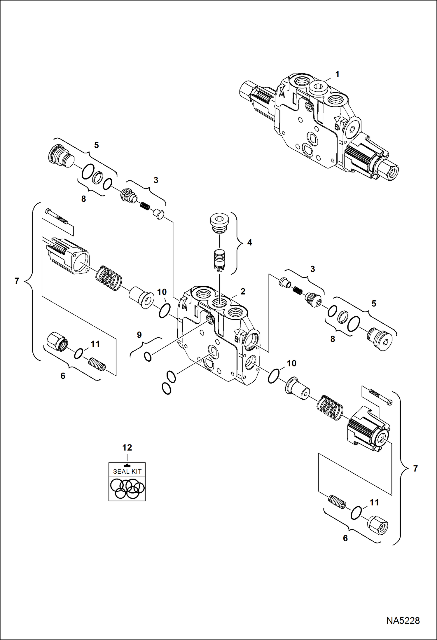 Схема запчастей Bobcat E42 - HYDRAULIC CONTROL VALVE (Slew Section) HYDRAULIC SYSTEM