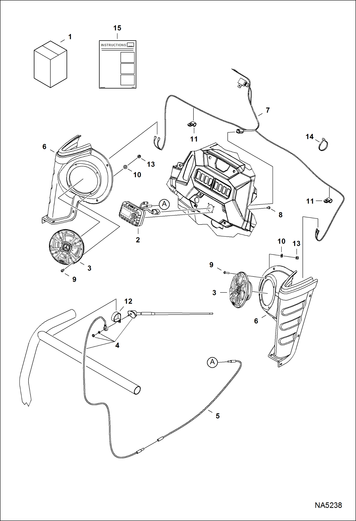 Схема запчастей Bobcat 3200 - RADIO KIT ACCESSORIES & OPTIONS