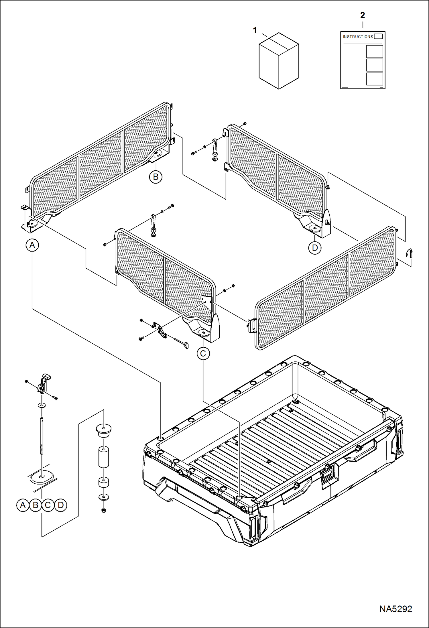 Схема запчастей Bobcat 3200 - BOX WALL EXTENSION KIT ACCESSORIES & OPTIONS