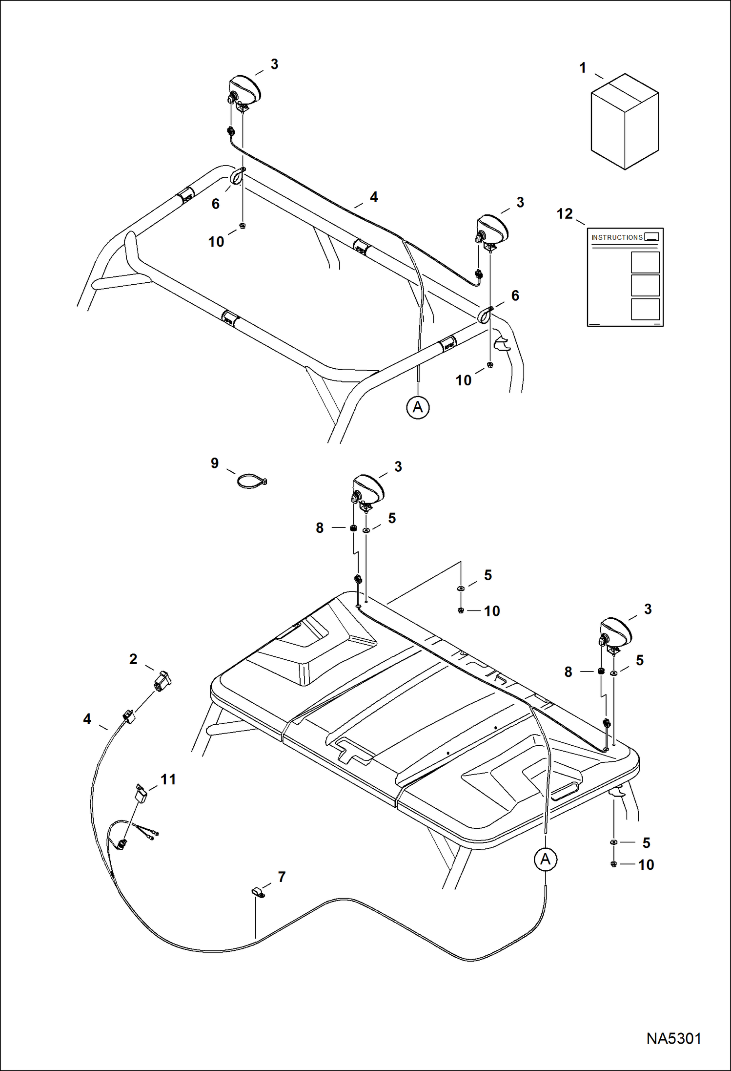 Схема запчастей Bobcat 3200 - LIGHT KIT (Work) ACCESSORIES & OPTIONS